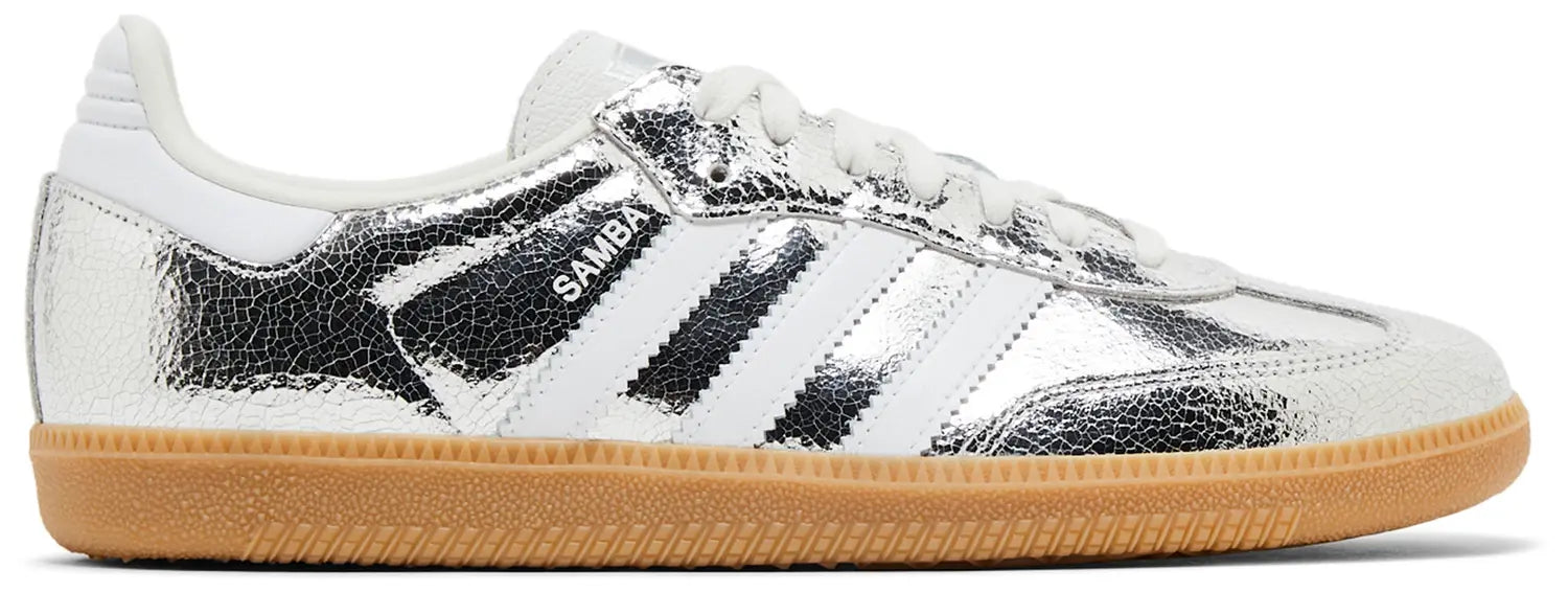adidas Samba OG Shoes - Women's - Silver / Cloud White / White - 10 adidas Samba OG Shoes - Women's - Silver / Cloud White / White - 10