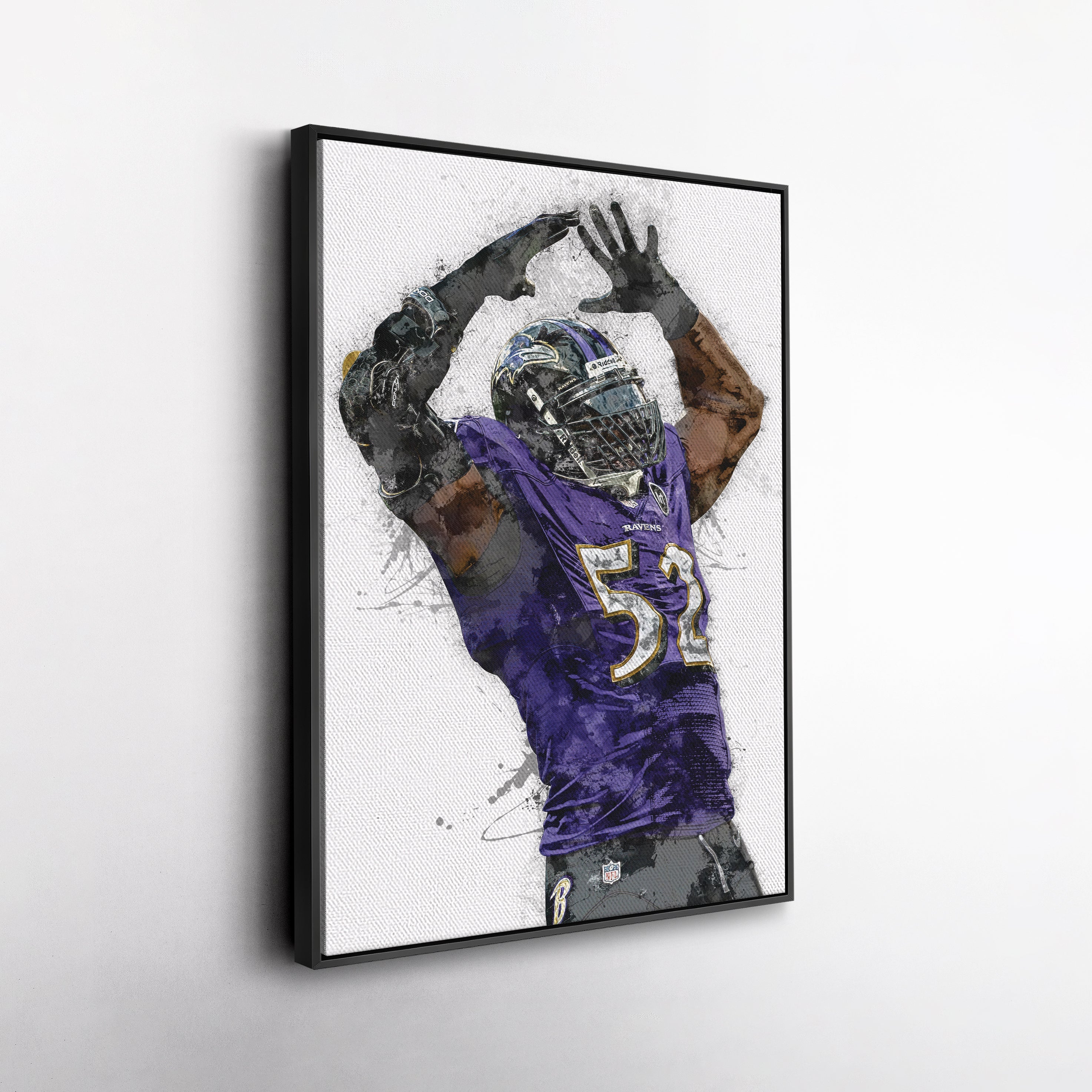 baltimore eavens hand painted wine glasses Ray Lewis Wall Art