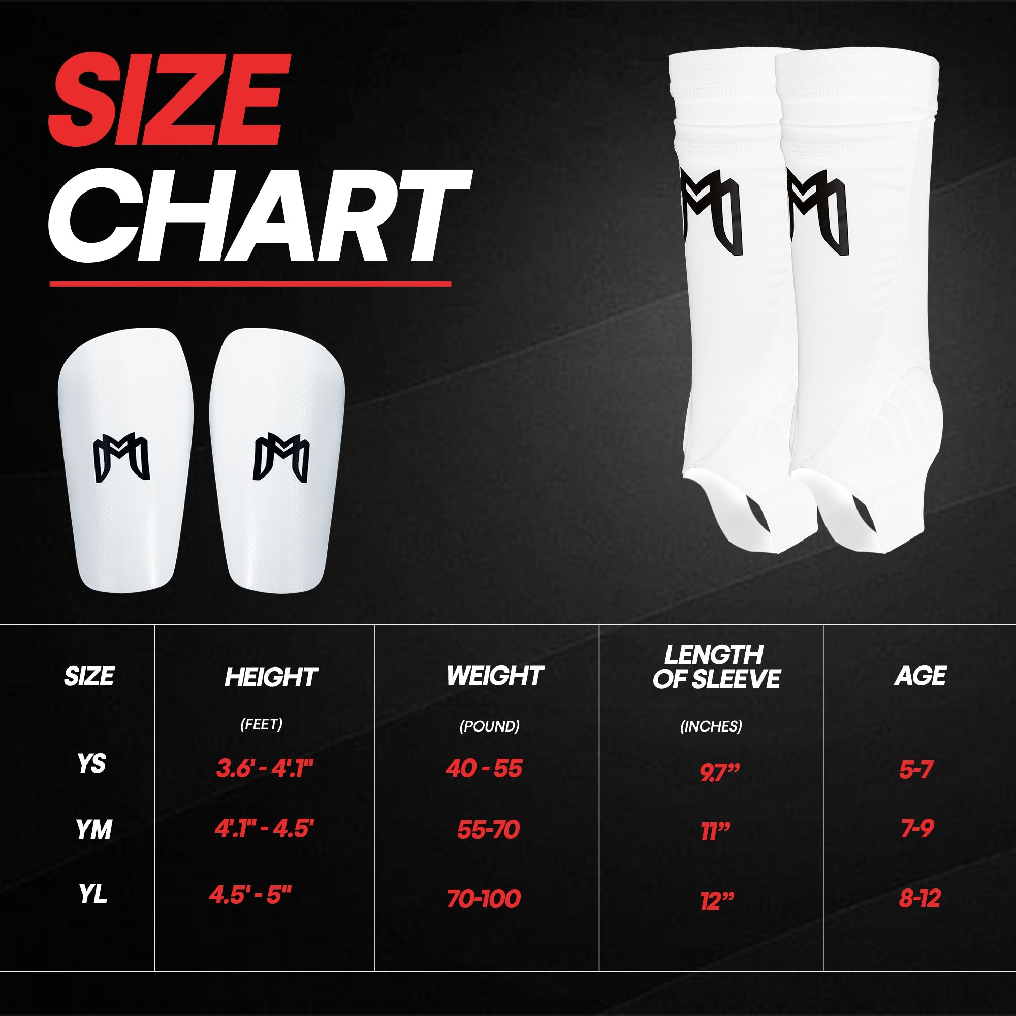 Soccer Shin Guard Sleeves with Padded Protection