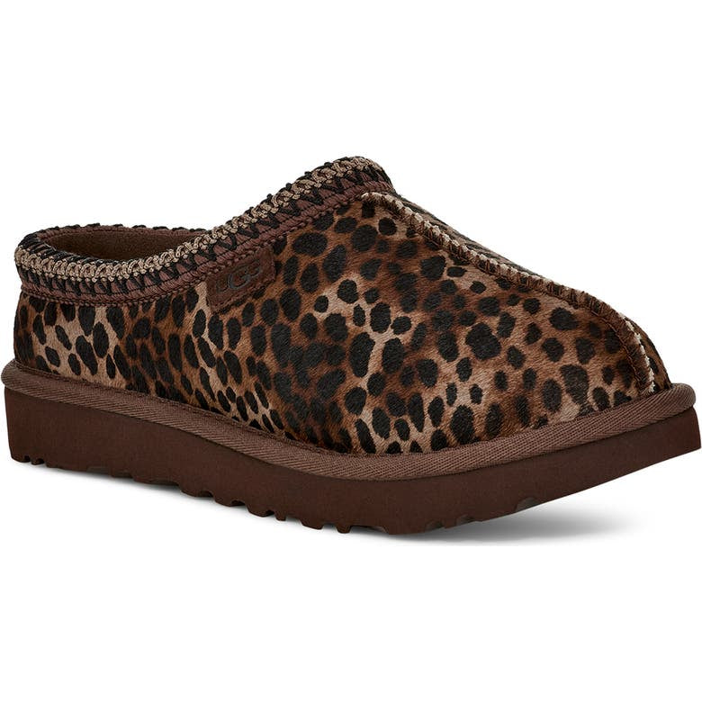 UGG Tasman Womens Slipper Caspian Leopard Print Burnt Cedar