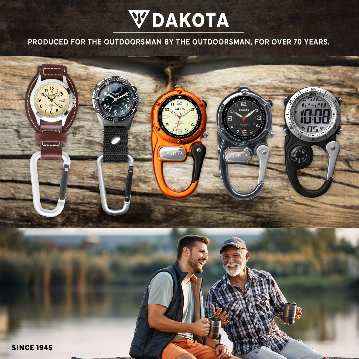 Analog Digital Military Clip Watch