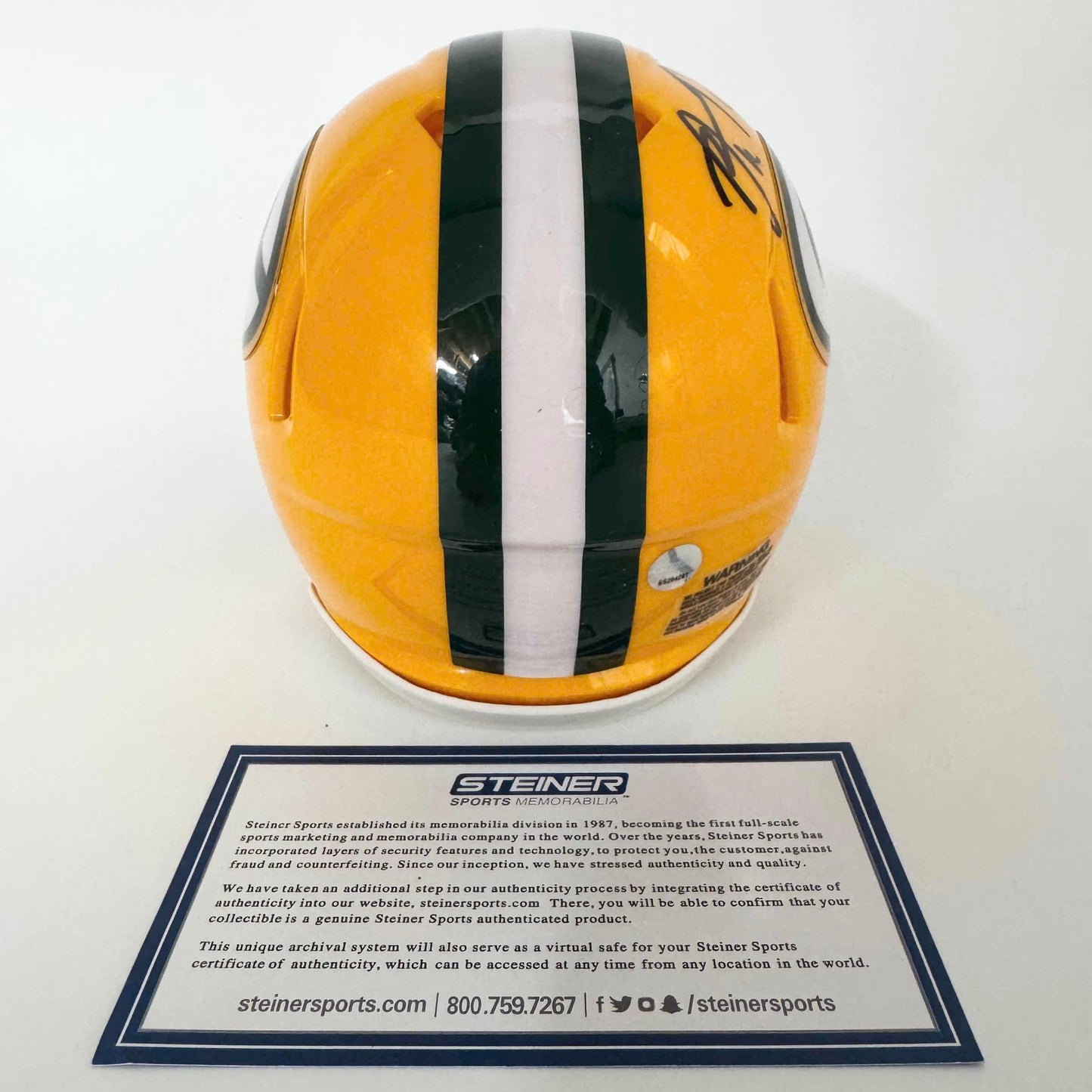 Autographed Aaron Rodgers Green Bay Packers Football Speed Mini Helmet