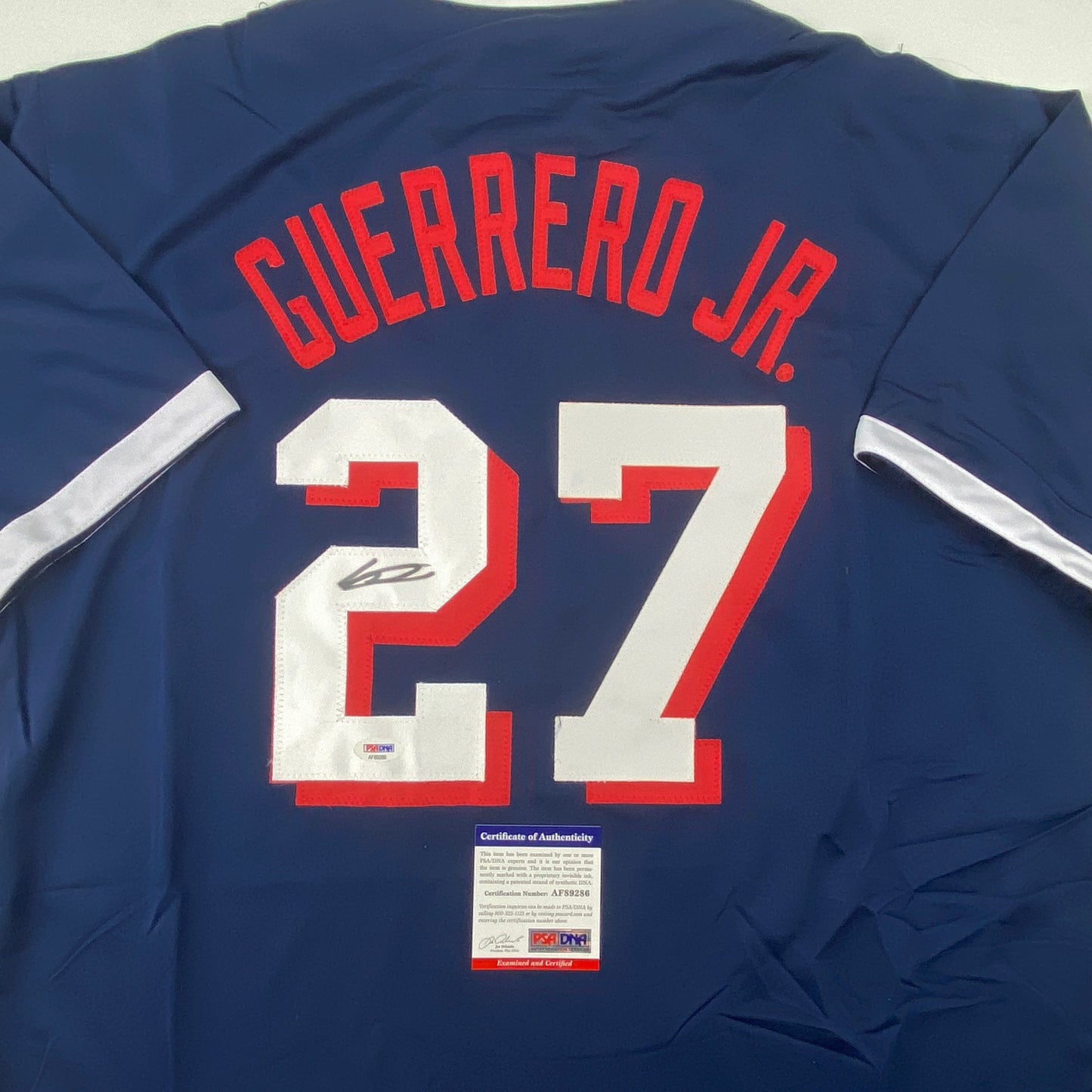 Autographed Vladimir Vlad Guerrero Jr. 2021 All-Star Game Blue Baseball Jersey