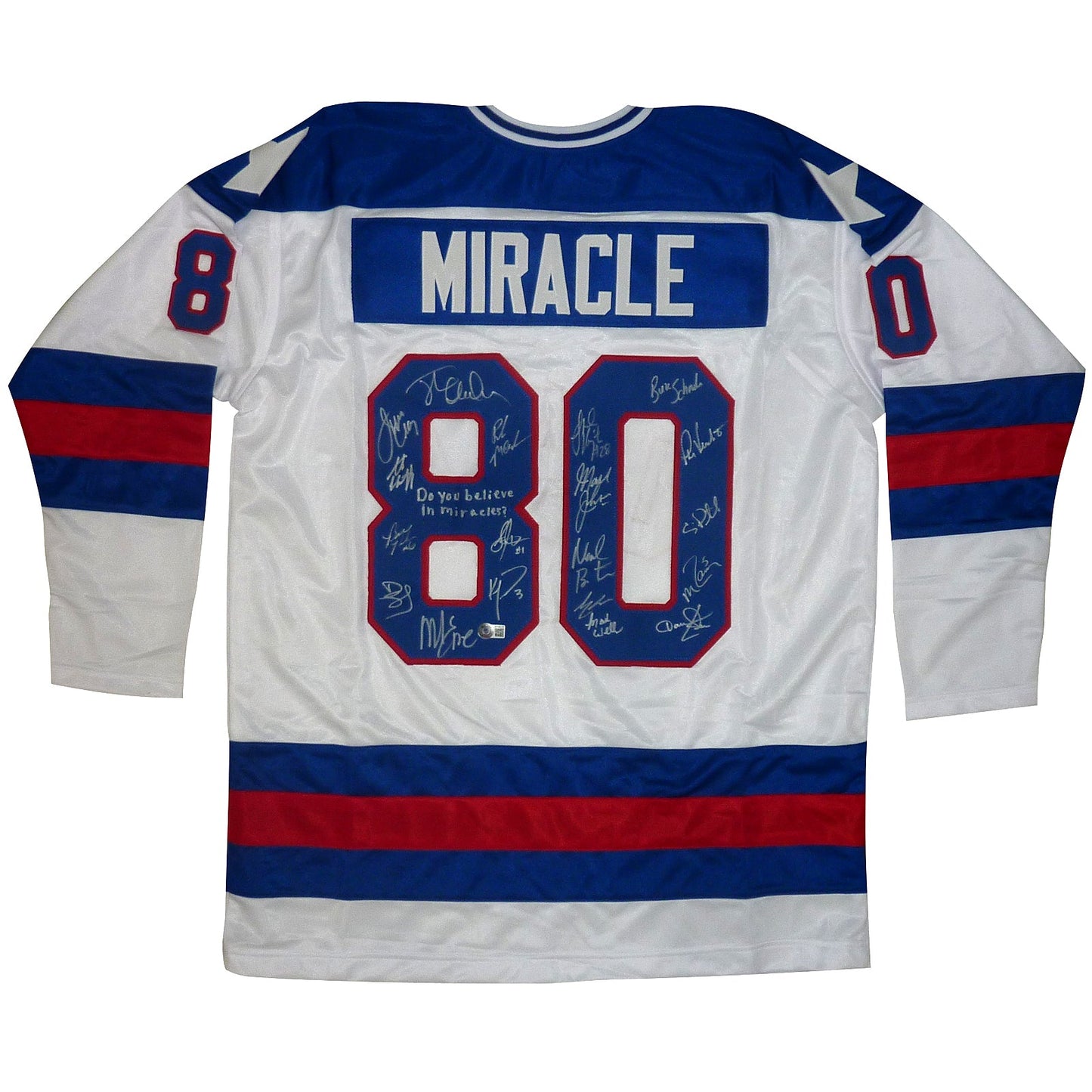 1980 U.S. Olympic Hockey Team Autographed (USA White #80) Custom Jersey