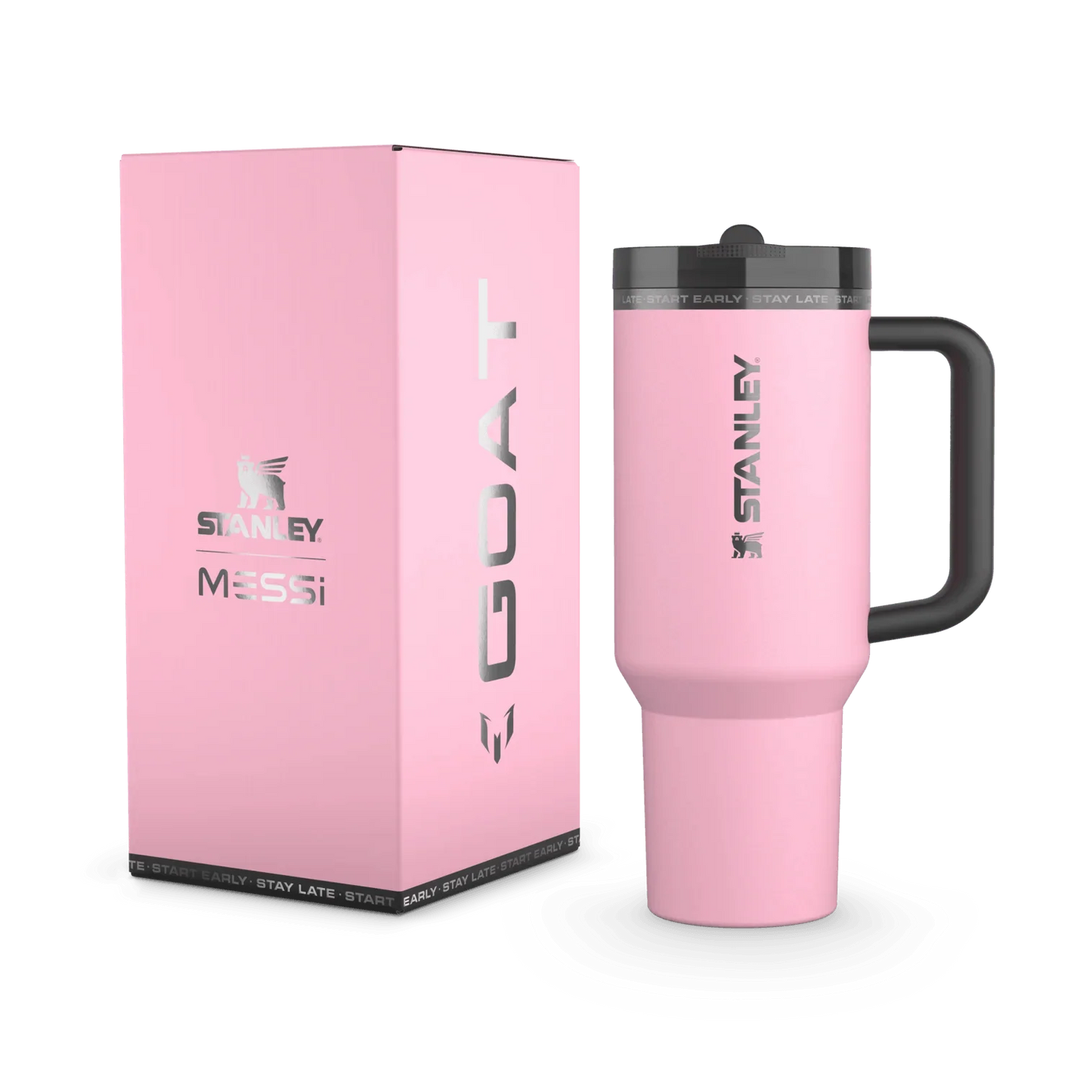 The Messi x Stanley Quencher Protour Flip Straw Tumbler | 40 oz (Goat Pink)
