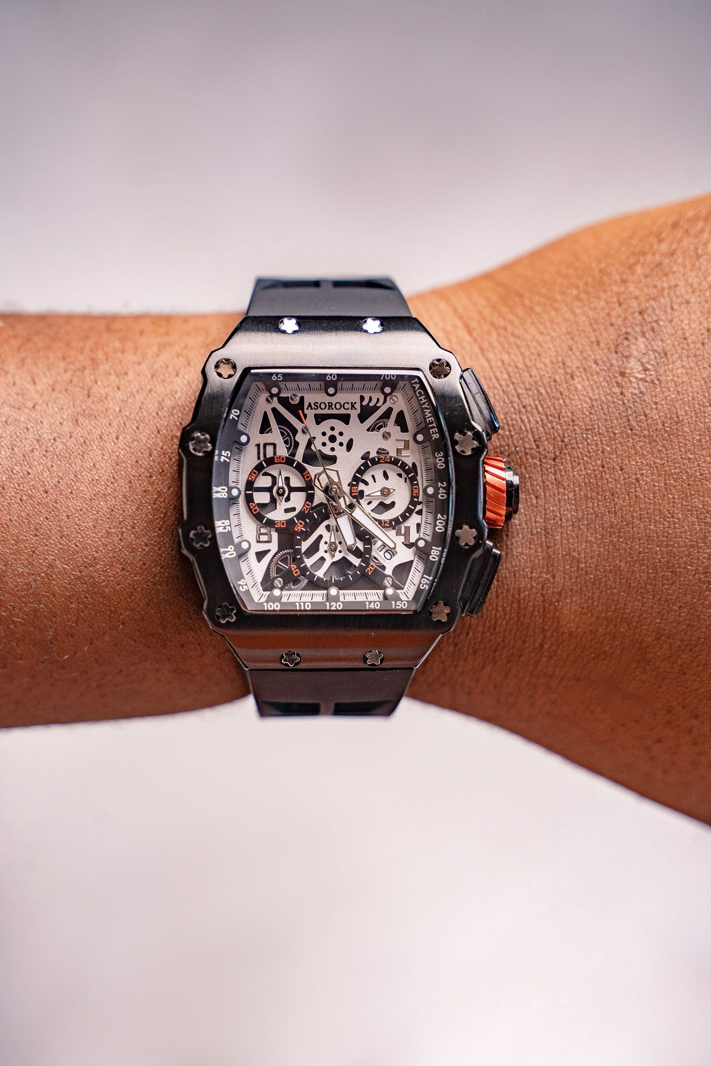 All Black Motorsport - from ASOROCK WATCHES a black african american owned luxury unique watch brand with swiss rolex, Audemars Piguet, patek homage inspired style watches. Also a custom vvs moissanite diamond watch maker.