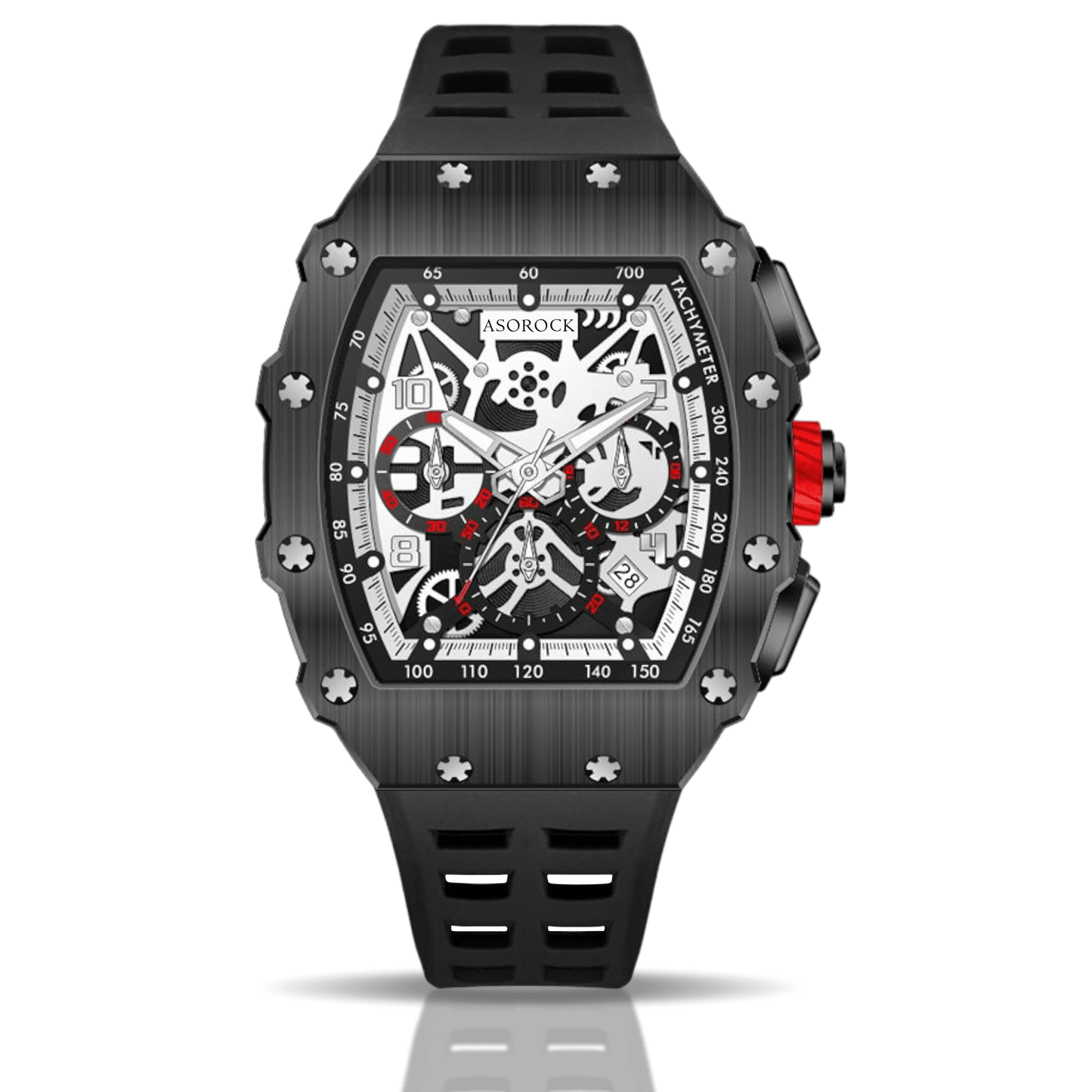 All Black Motorsport - from ASOROCK WATCHES a black african american owned luxury unique watch brand with swiss rolex, Audemars Piguet, patek homage inspired style watches. Also a custom vvs moissanite diamond watch maker.