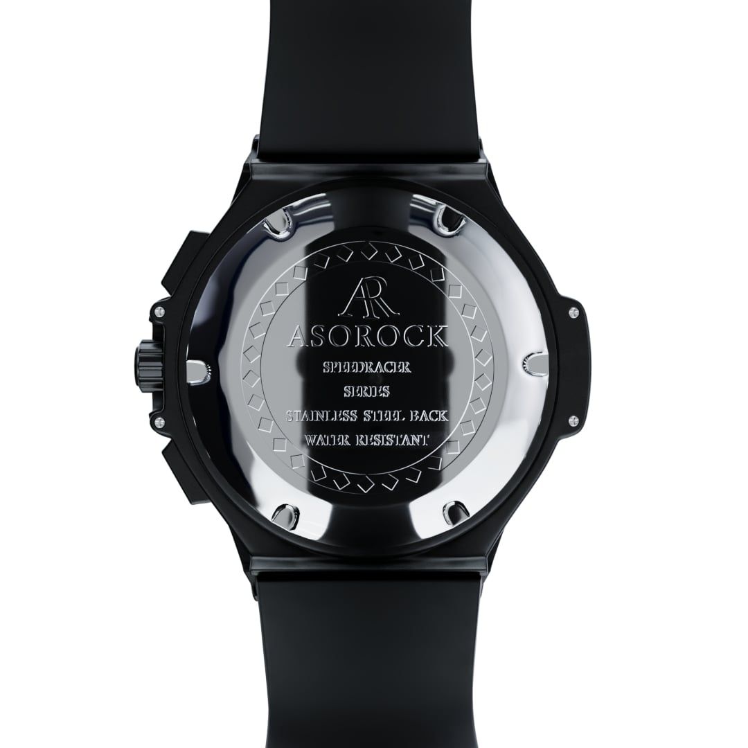 ALL BLACK SPEEDRACER 2.0 - from ASOROCK WATCHES a black african american owned luxury unique watch brand with swiss rolex AP homage style watches