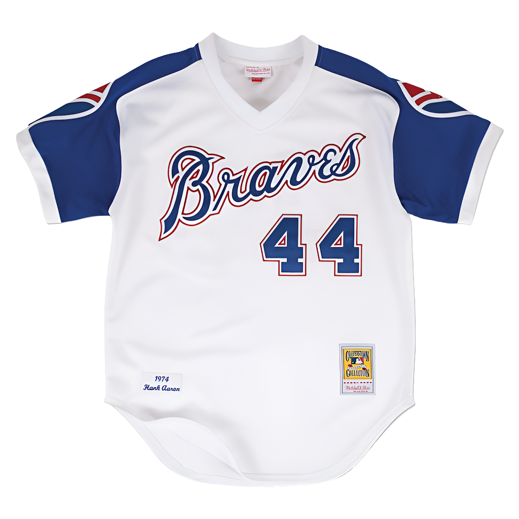Atlanta Braves Mitchell & Ness Hank Aaron Authentic Home white Jersey