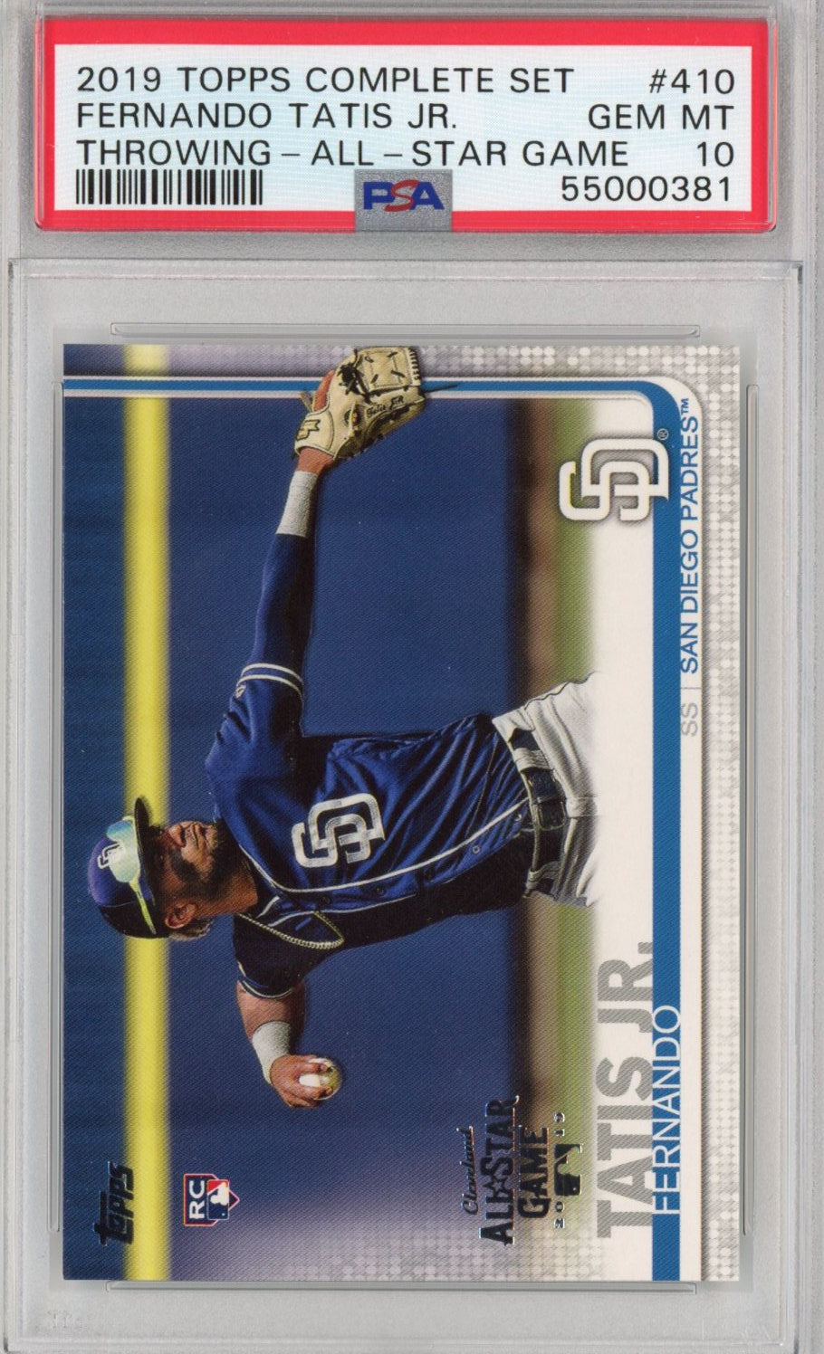 2019 Topps Complete Set Fernando Tatis Jr. #410 Throwing All-Star Game Rookie Card