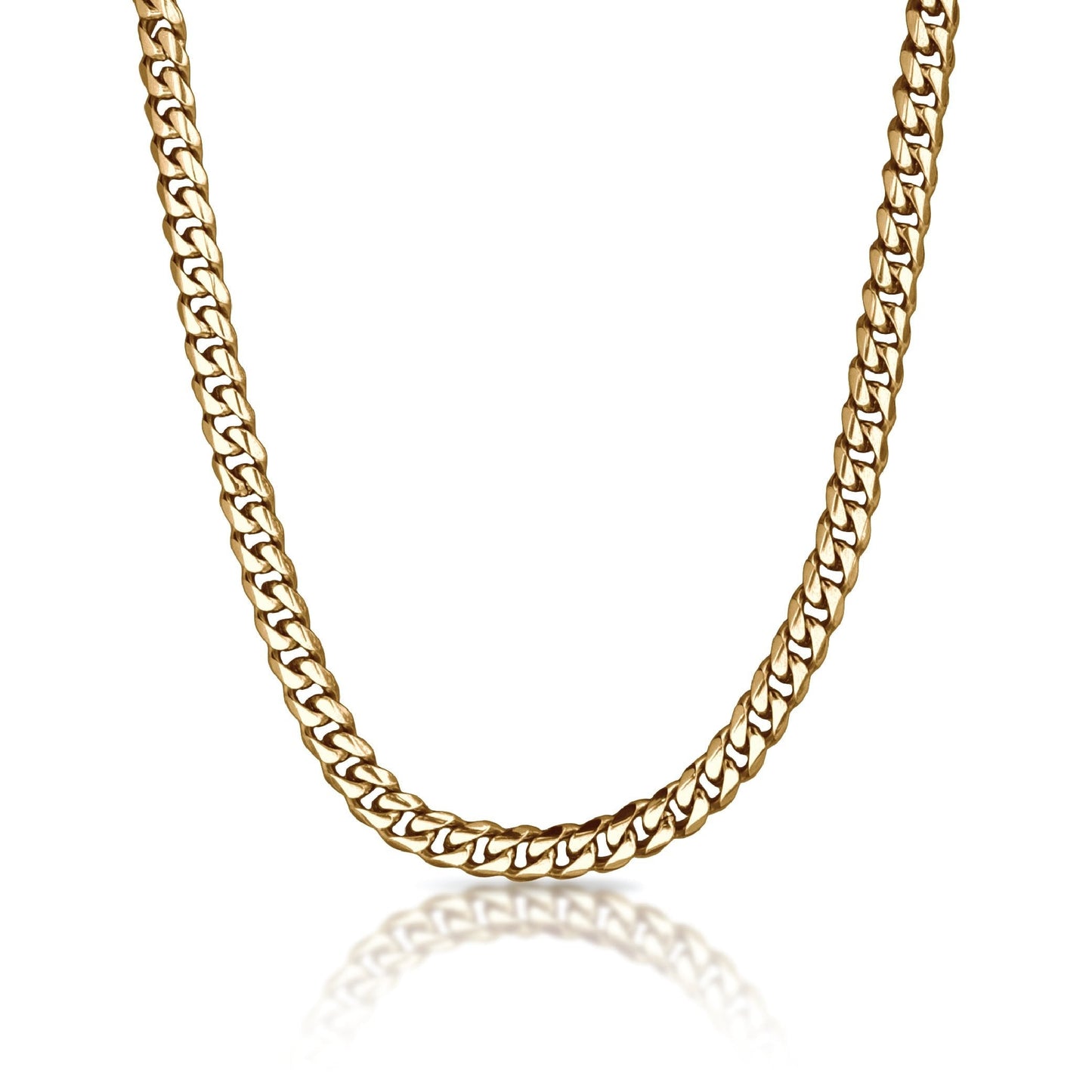 9mm Cuban Link 14K Gold Plated Stainless Steel Chain Necklace