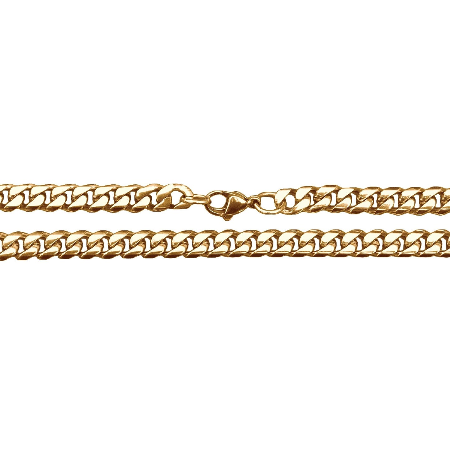 6mm Cuban Link 14K Gold Plated Stainless Steel Chain Necklace