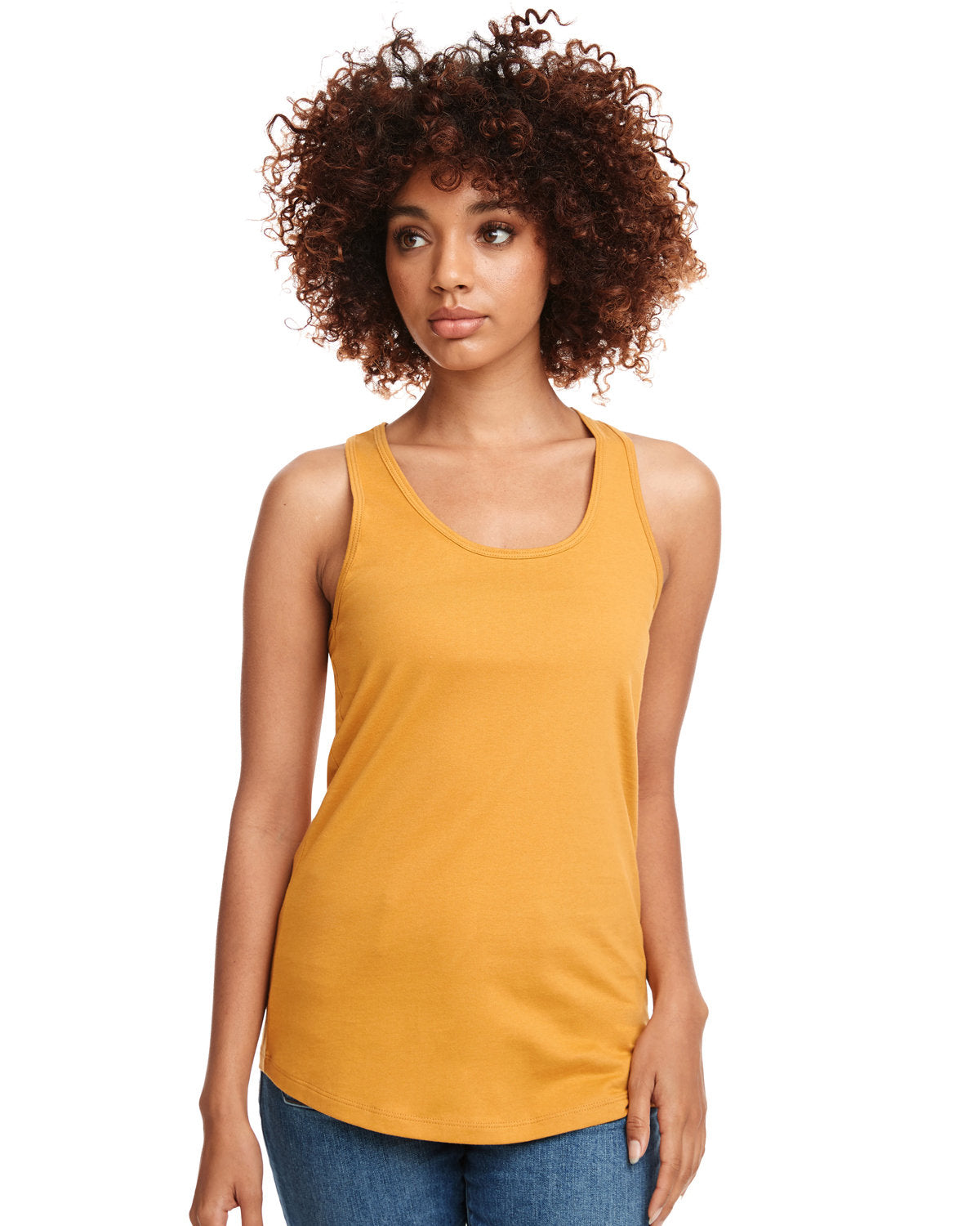 Next Level Apparel Women's Ideal Racerback Tank Top - Army Green Cotton Polyester Blend, Medium
