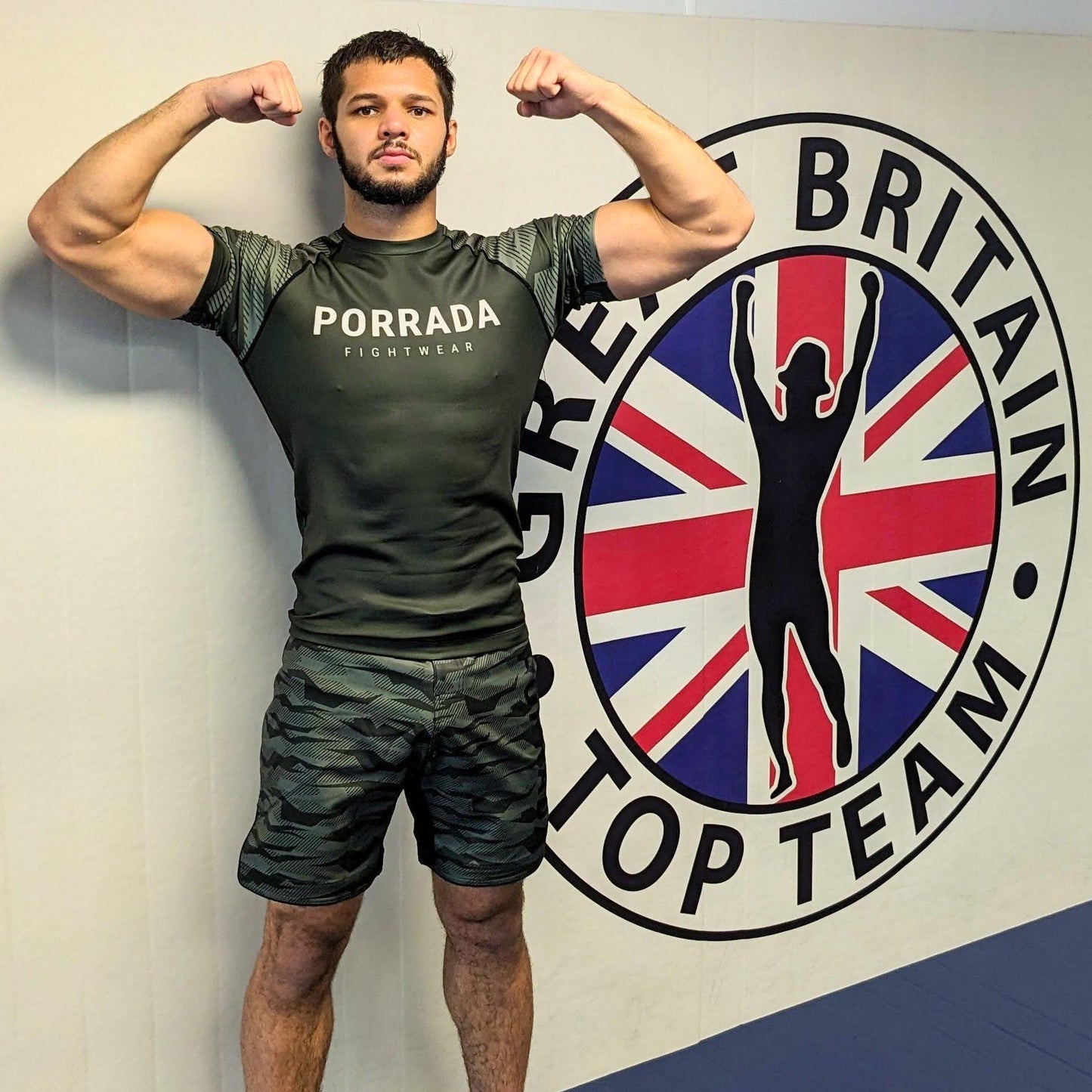 Green Camo Short Sleeve Rash Guard