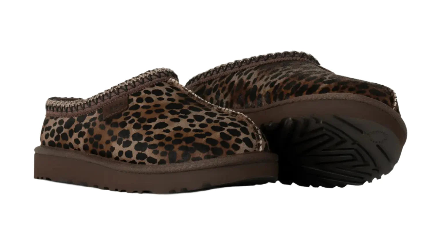 UGG Tasman Womens Slipper Caspian Leopard Print Burnt Cedar