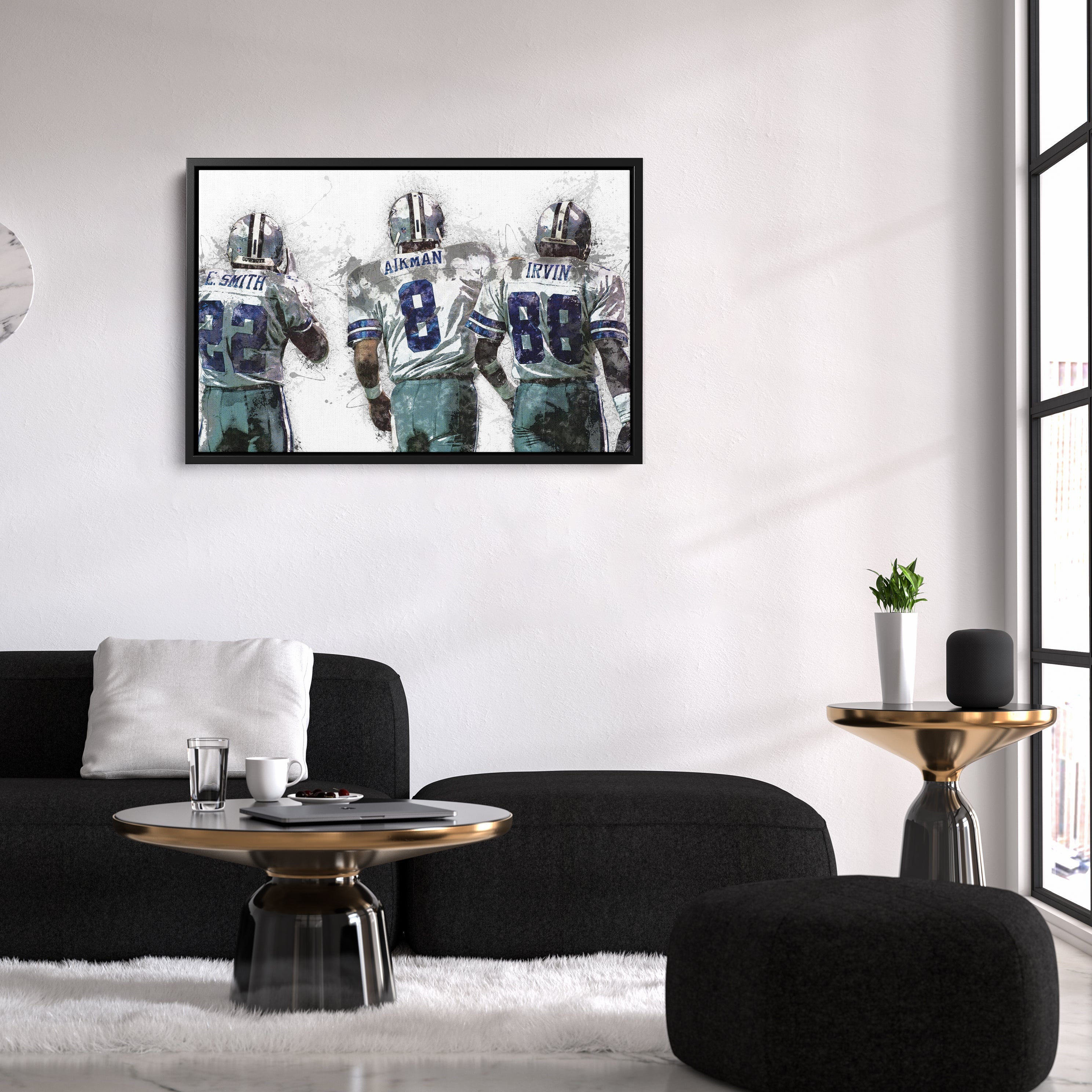 Troy Aikman, Michael Irvin & Emmitt Smith Canvas Art - Dallas Cowboys Wall Decor