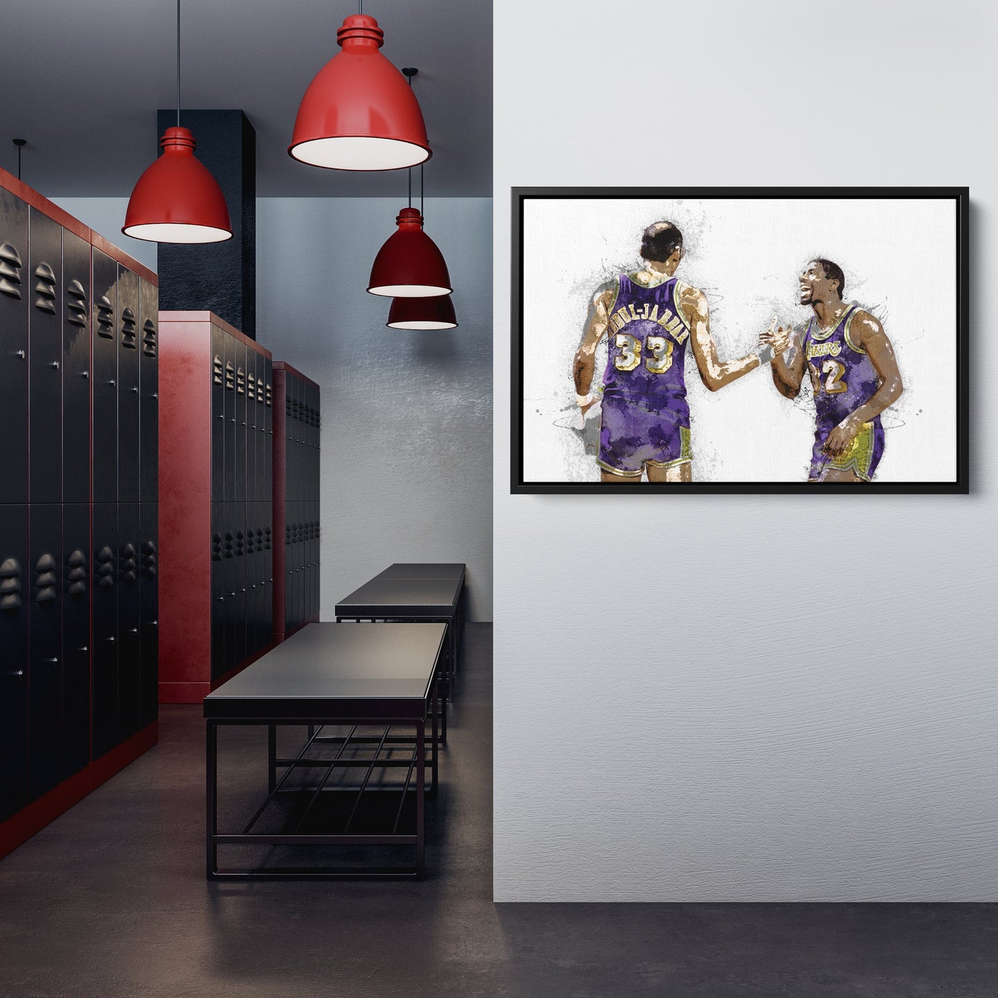 Magic Johnson & Kareem Abdul-Jabbar Canvas Art – Los Angeles Lakers Wall Decor
