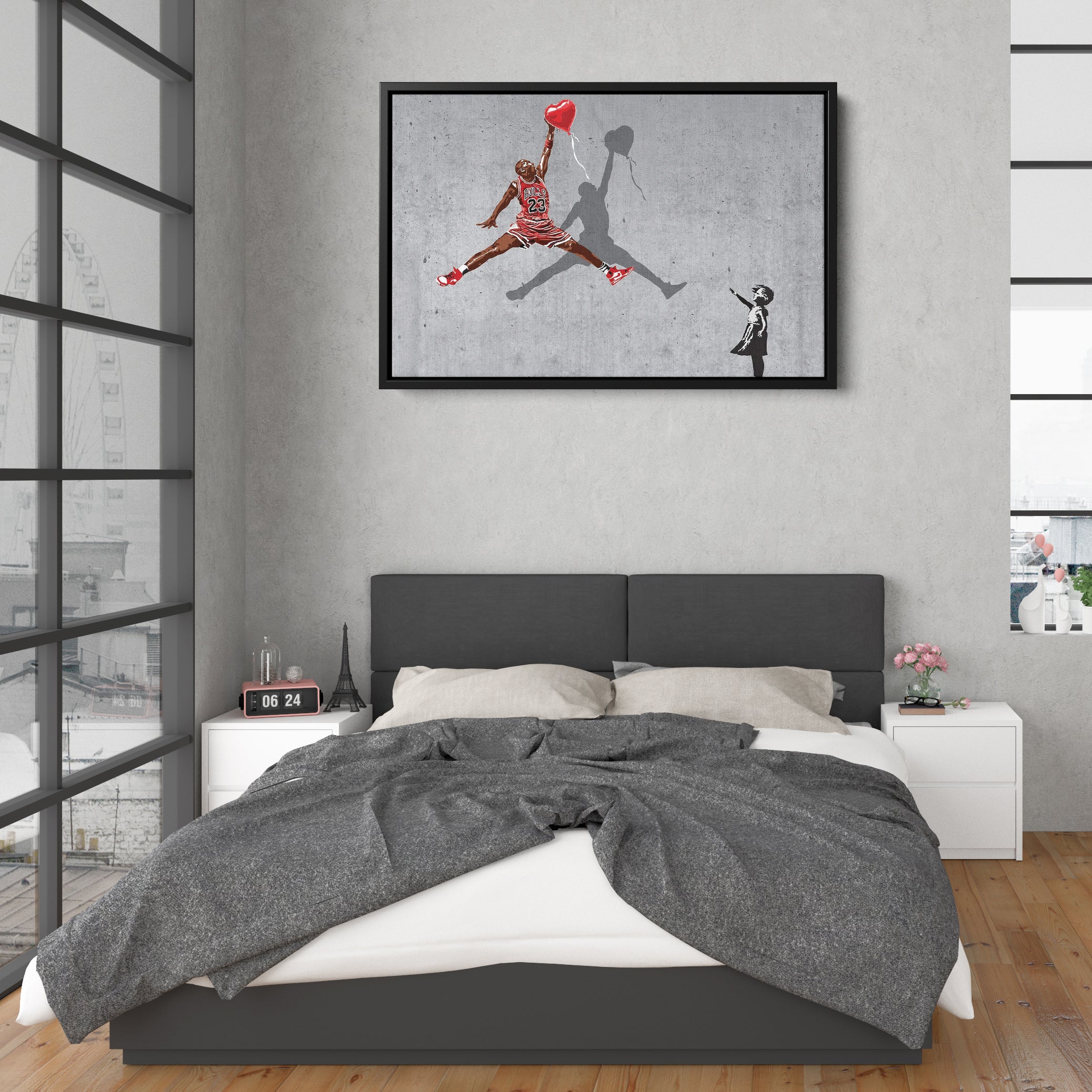 Michael Jordan Banksy Balloon Girl NBA Canvas Street Art