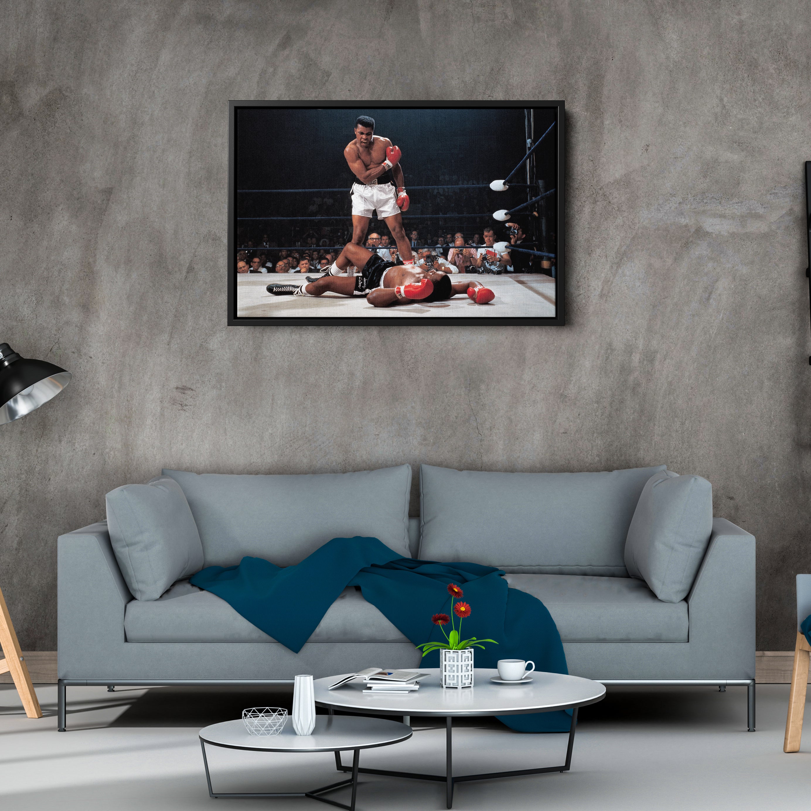 Muhammad Ali vs Sonny Liston Canvas – Phantom Punch Boxing Wall Art