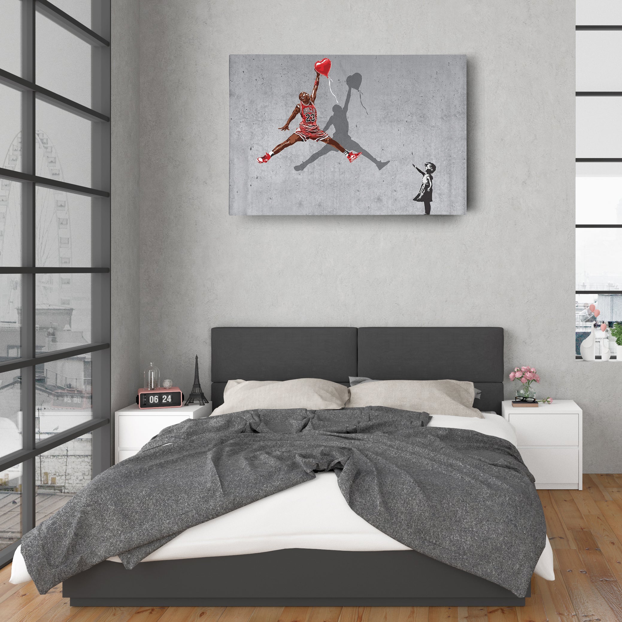 Michael Jordan Banksy Balloon Girl NBA Canvas Street Art