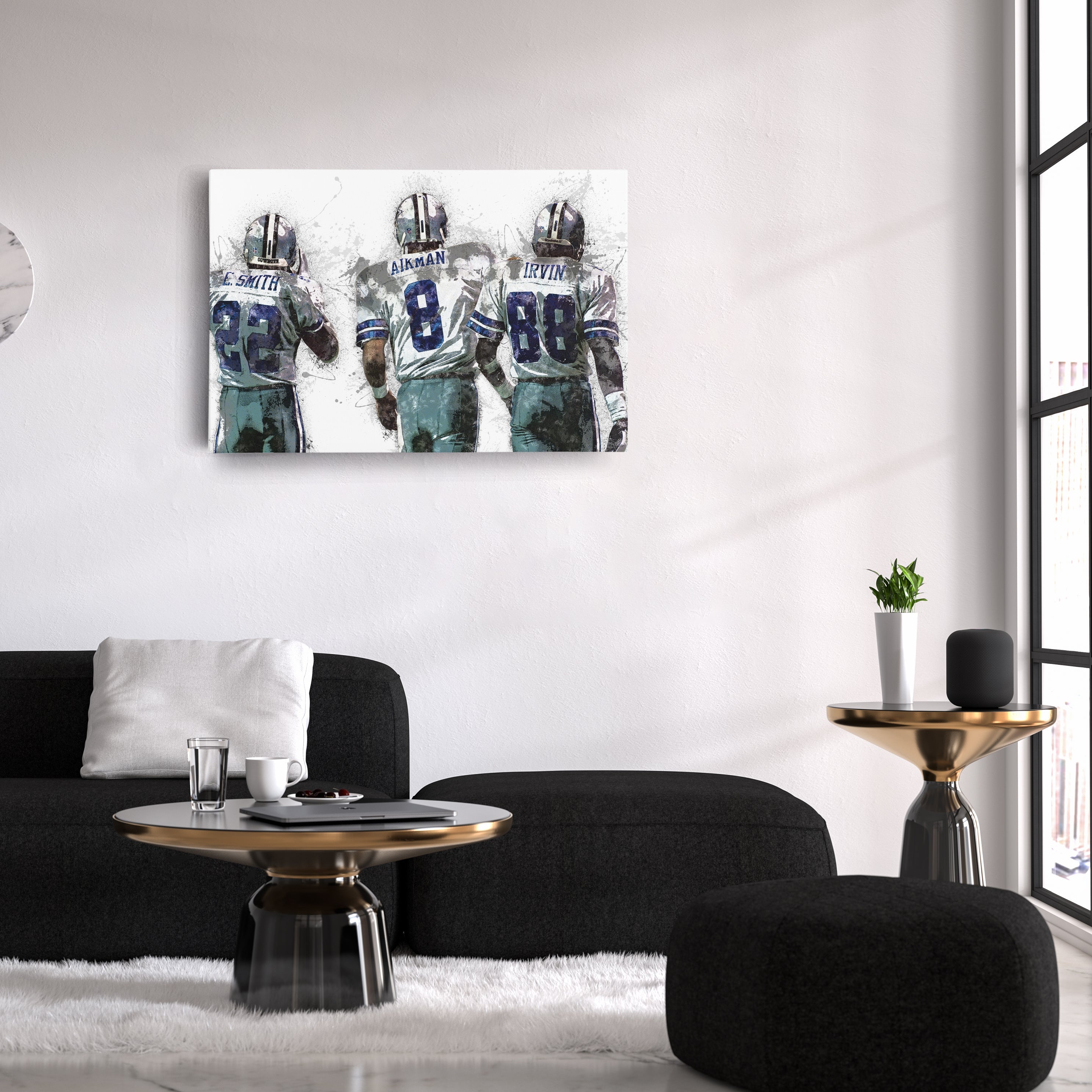 Troy Aikman, Michael Irvin & Emmitt Smith Canvas Art - Dallas Cowboys Wall Decor