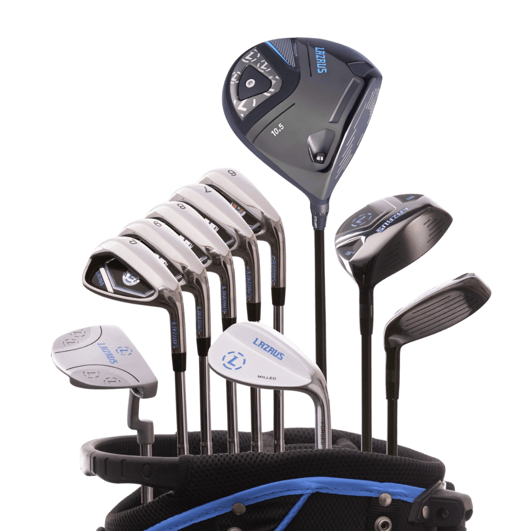 Lazrus Golf 11 pc Set - LAZ2 Driver, 3W, 4H, 6-PW Irons, 52° Wedge, Putter & Bag