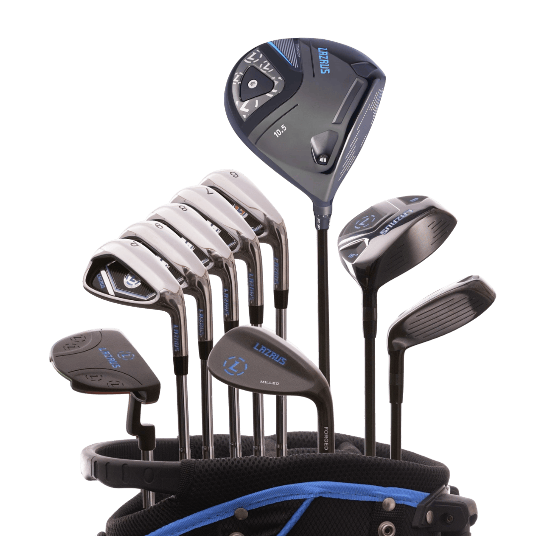 Lazrus Golf 11 pc Set - LAZ2 Driver, 3W, 4H, 6-PW Irons, 52° Wedge, Putter & Bag