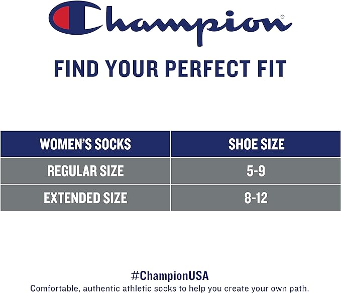 Champion Womens Crew Gray Socks (12 Pack)