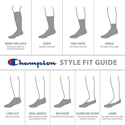 12-Pack Champion Crew Gray Socks