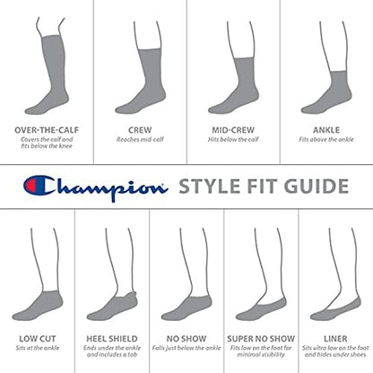 12-Pack Champion Crew Gray Socks