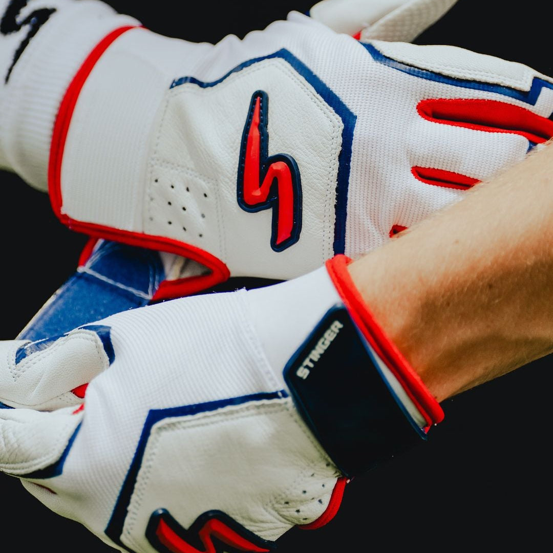 Sting Squad Batting Gloves - Red, White & True