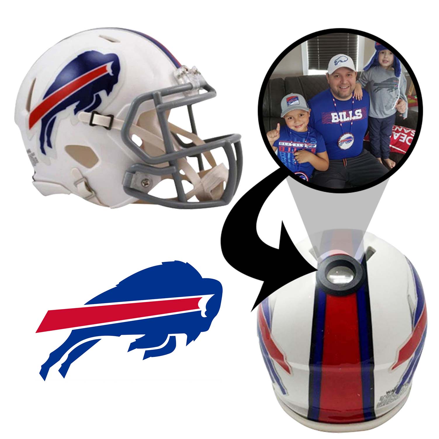 Buffalo Bills NFL Mini Helmet - Picture Inside