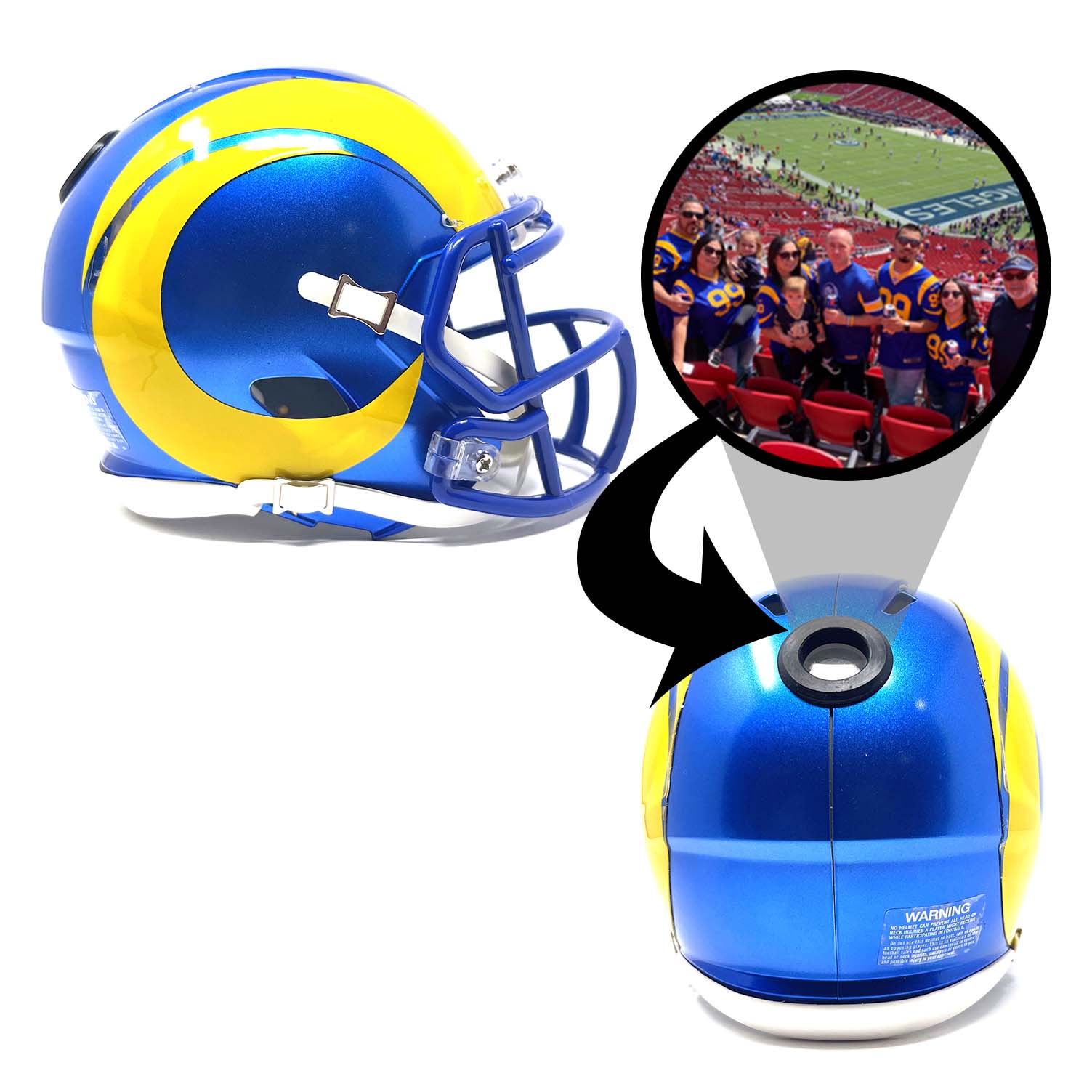 Los Angeles Rams NFL Mini Helmet - Picture Inside