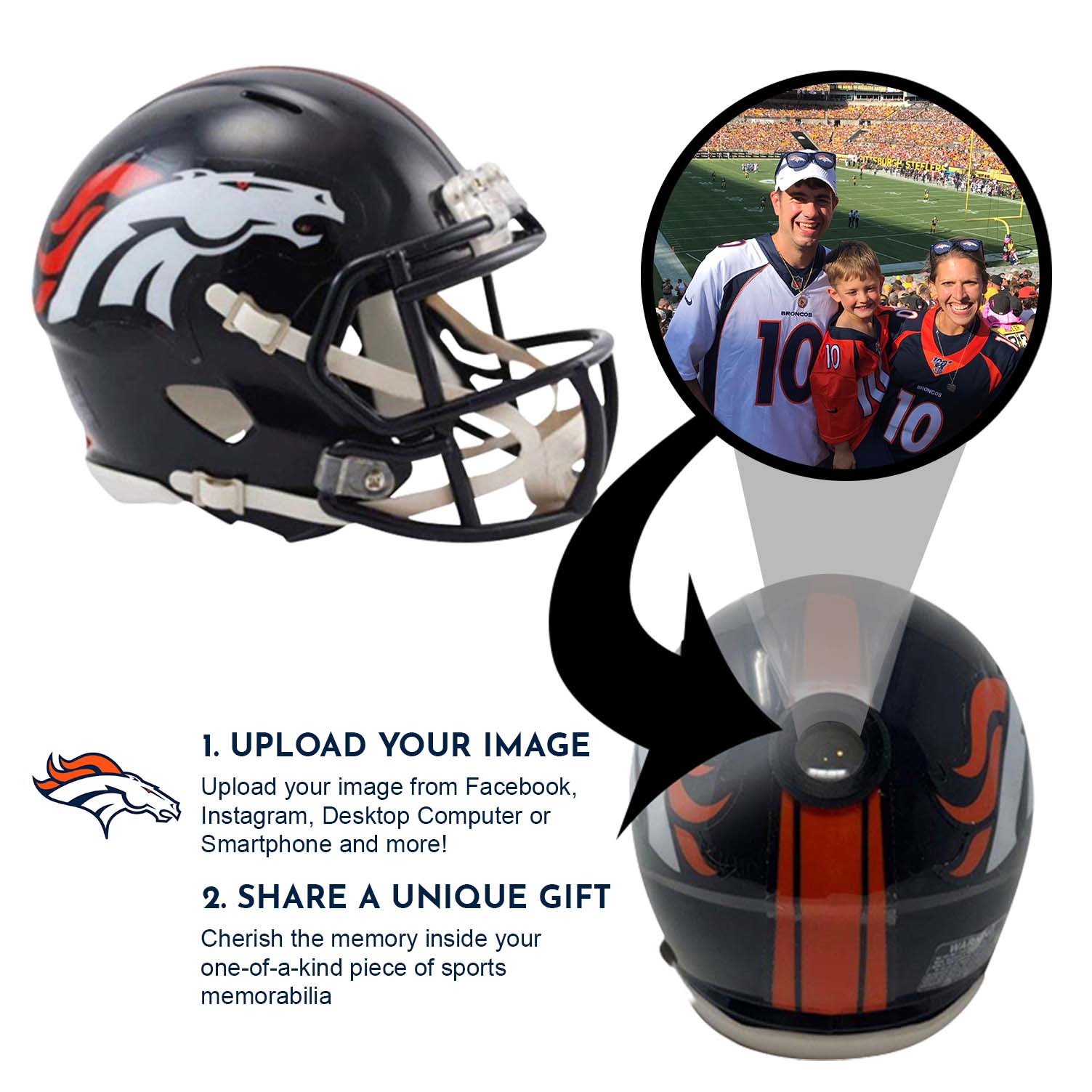 Denver Broncos NFL Mini Helmet - Picture Inside