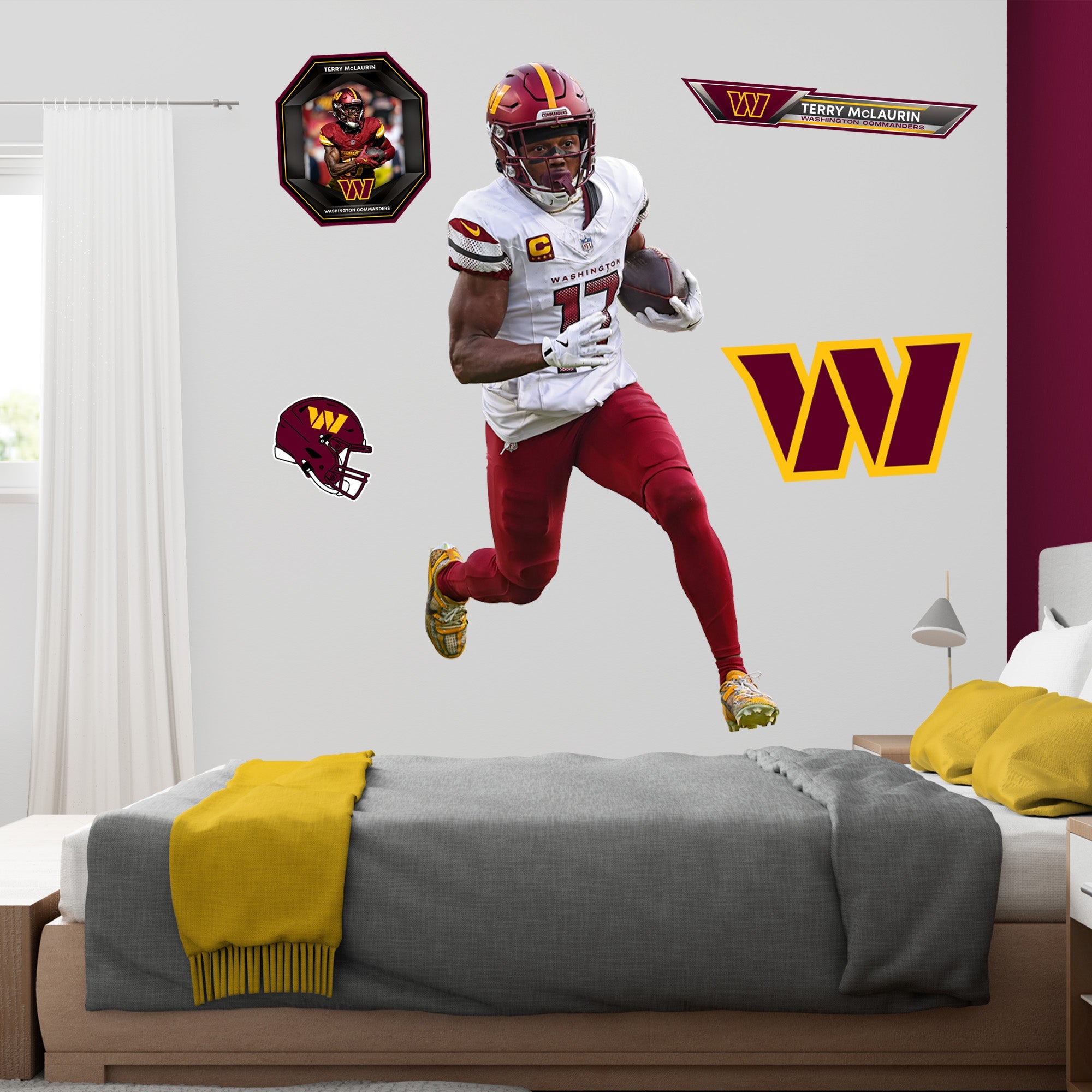 Washington Commanders Terry McLaurin RealBig Collection Reusable Vinyl Wall Decals