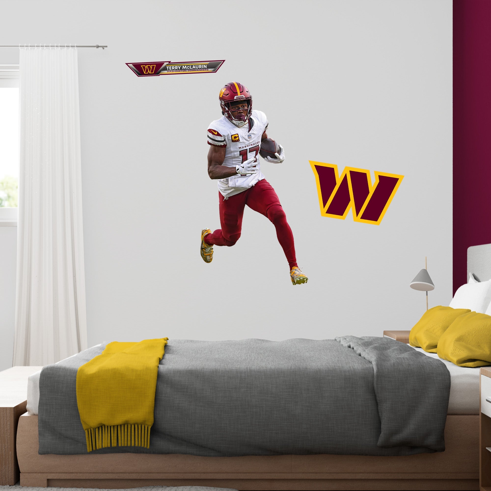 Washington Commanders Terry McLaurin RealBig Collection Reusable Vinyl Wall Decals