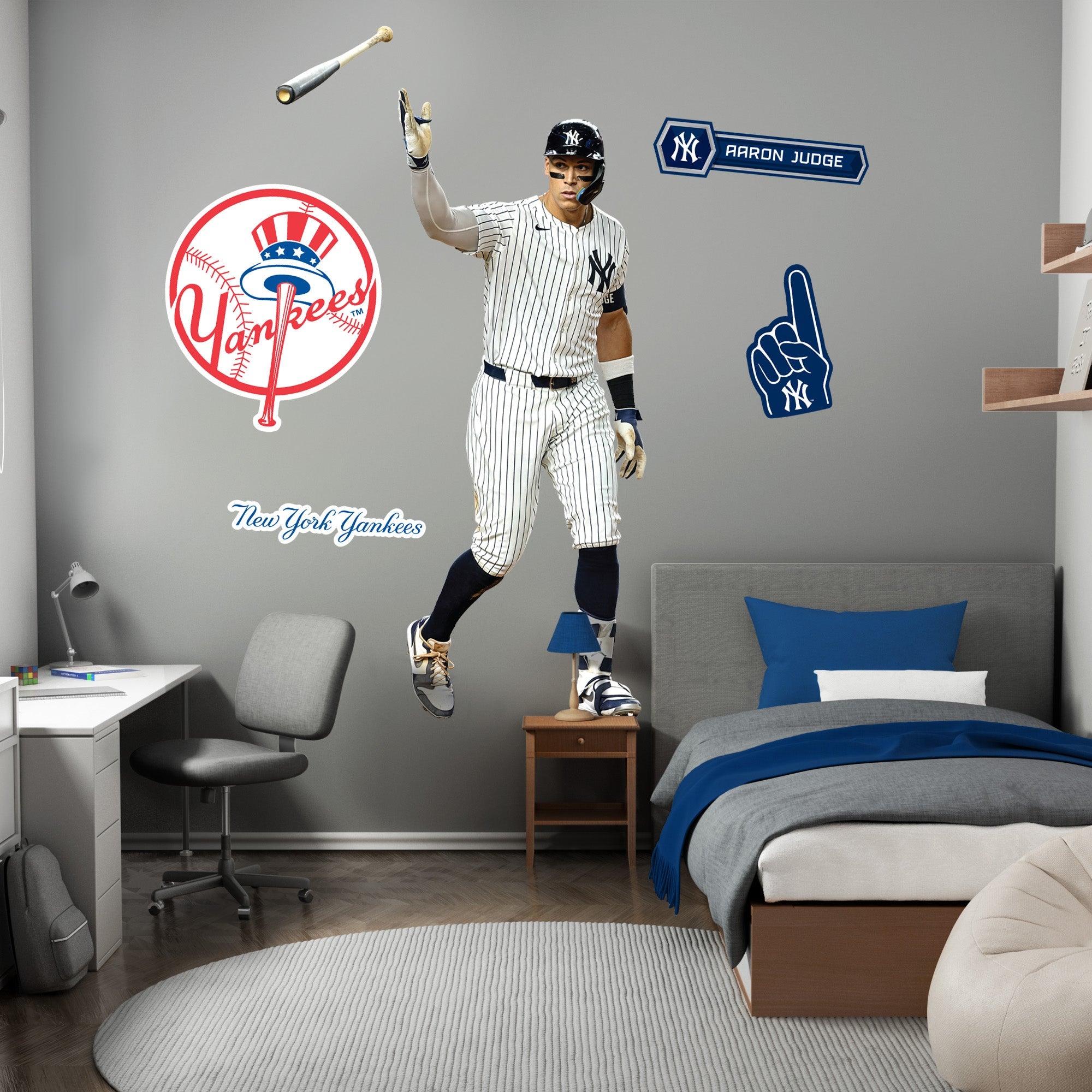 Aaron Judge - RealBig Bat Flip Collection - Official MLB - New York Yankees - Reusable Vinyl Wall Decals