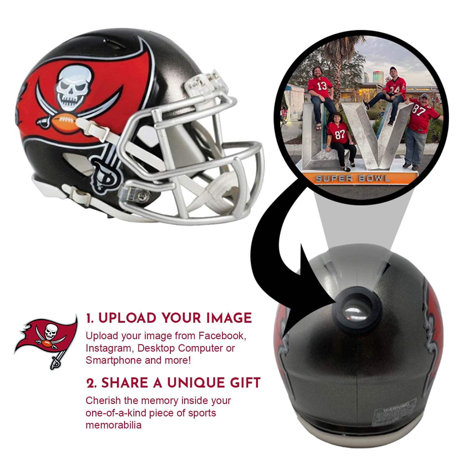 Tampa Bay Buccaneers NFL Mini Helmet - Picture Inside