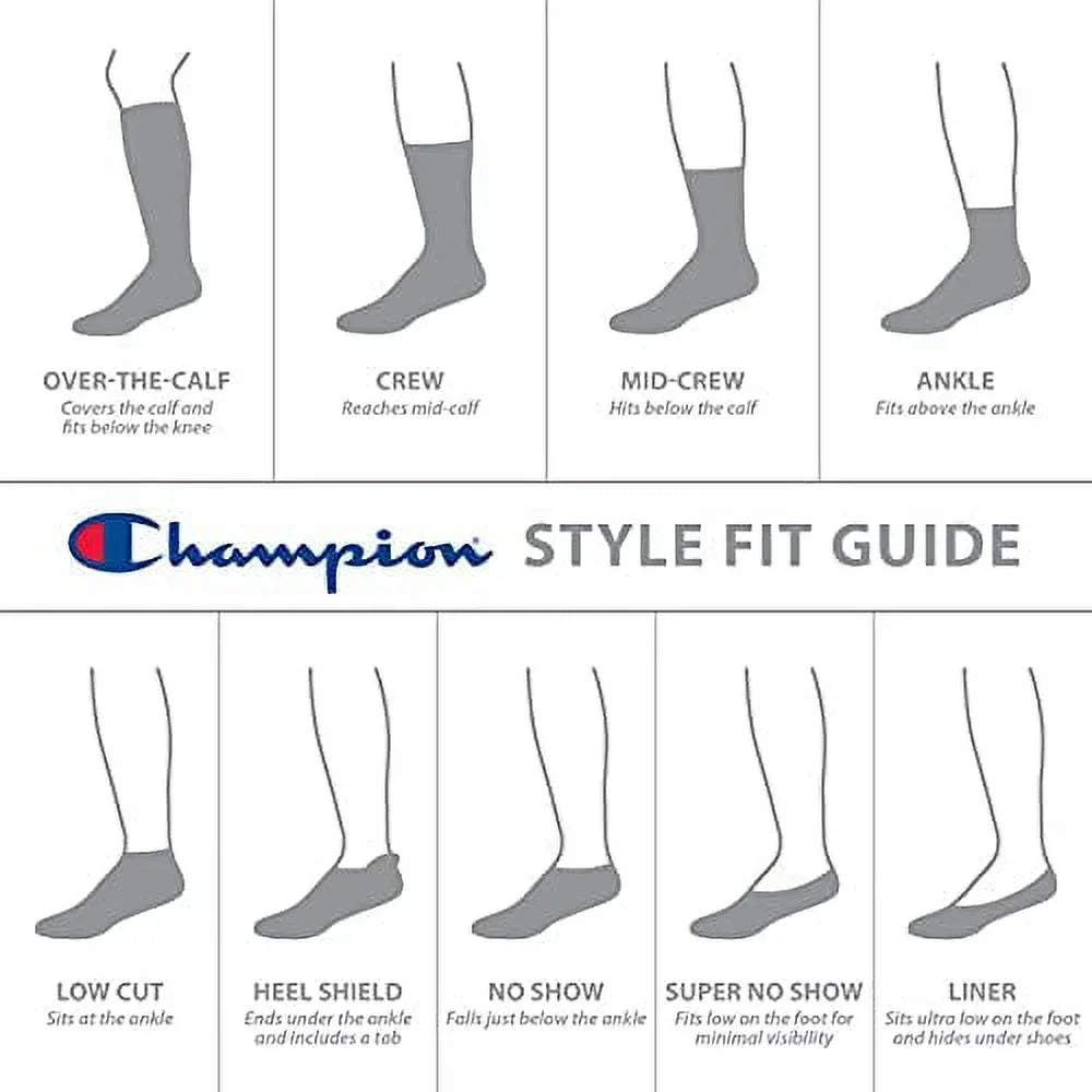 Champion Unisex Super No-Show Socks (6 Pack)