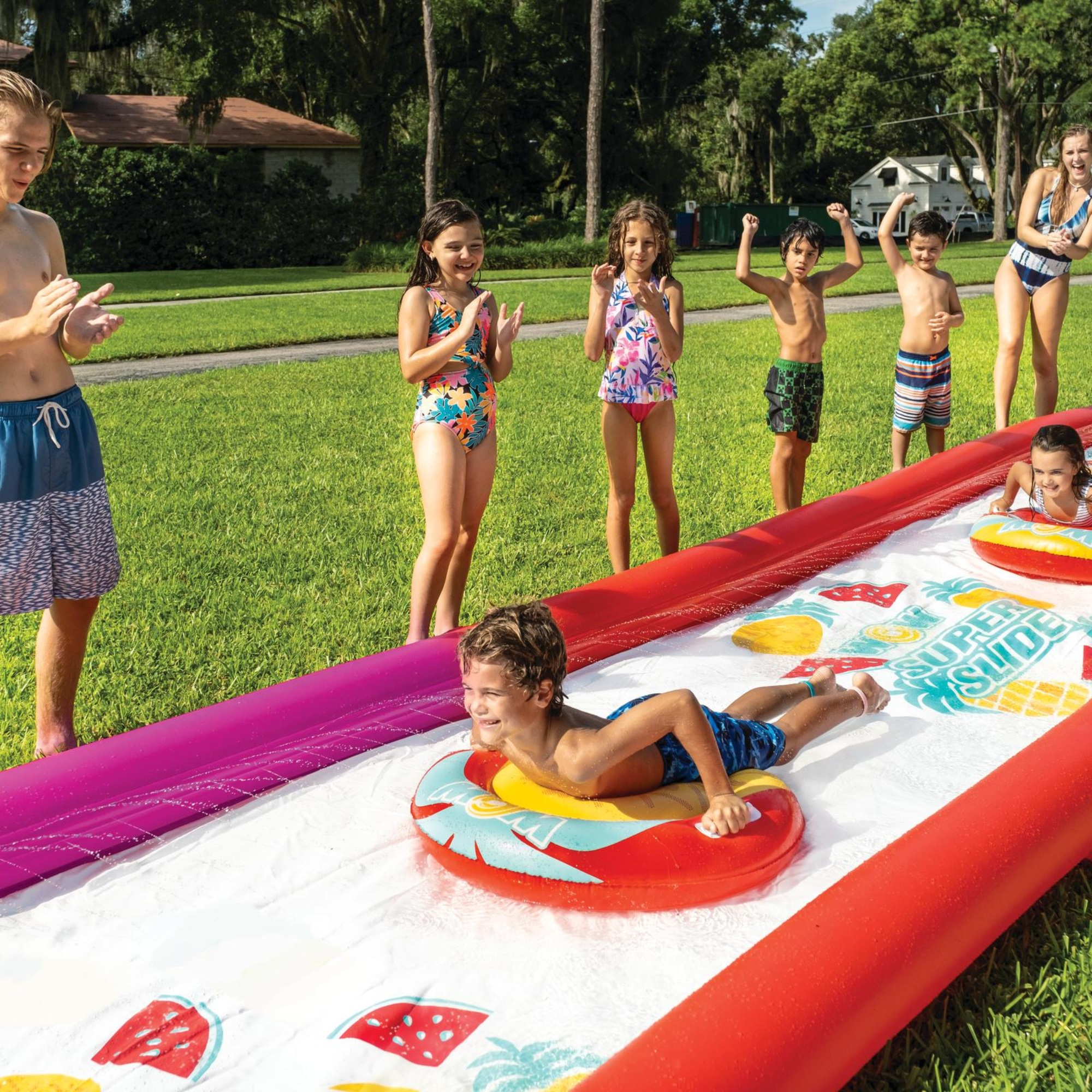 Giant Backyard Double Lane Lawn Slide
