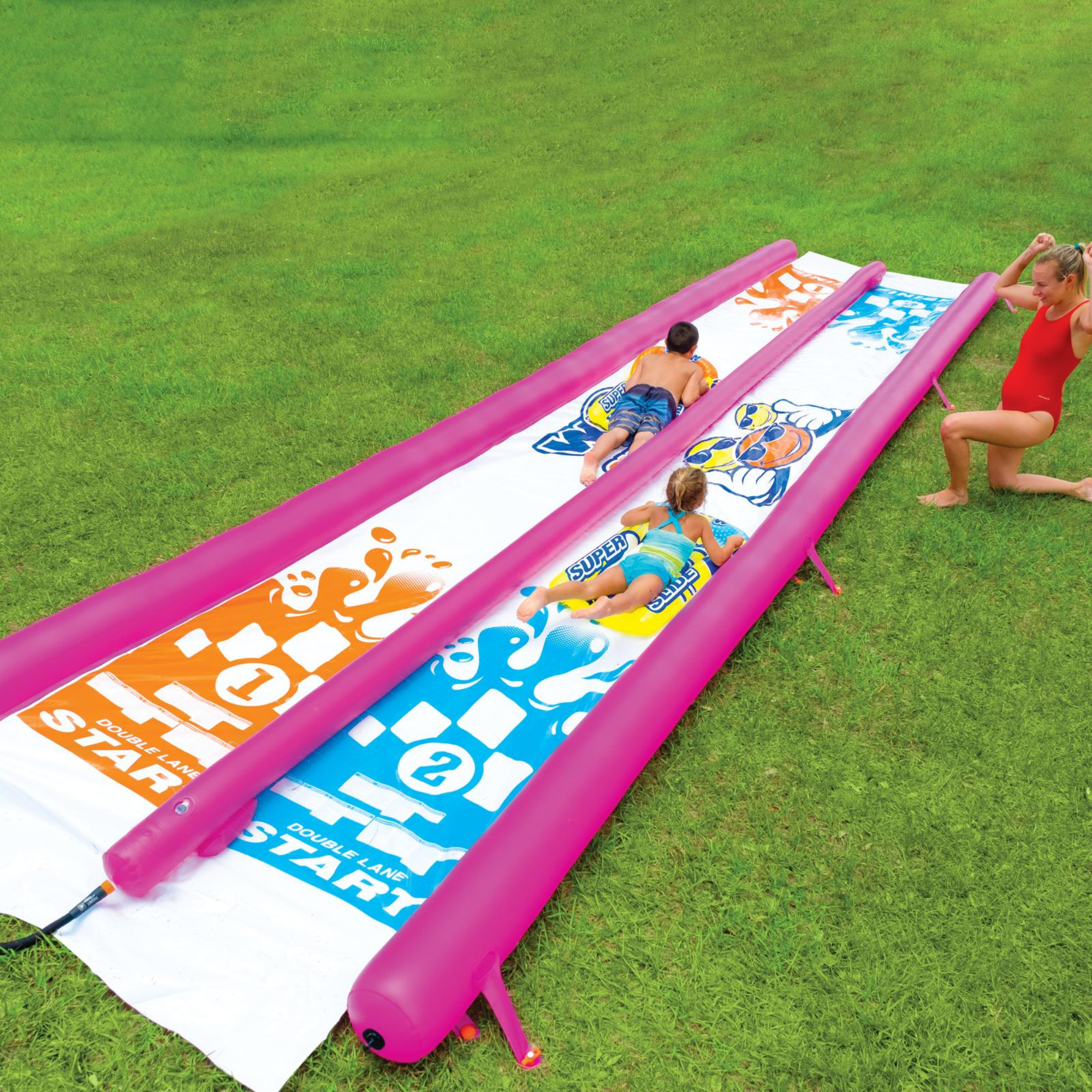 Giant Backyard Double Lane Lawn Slide