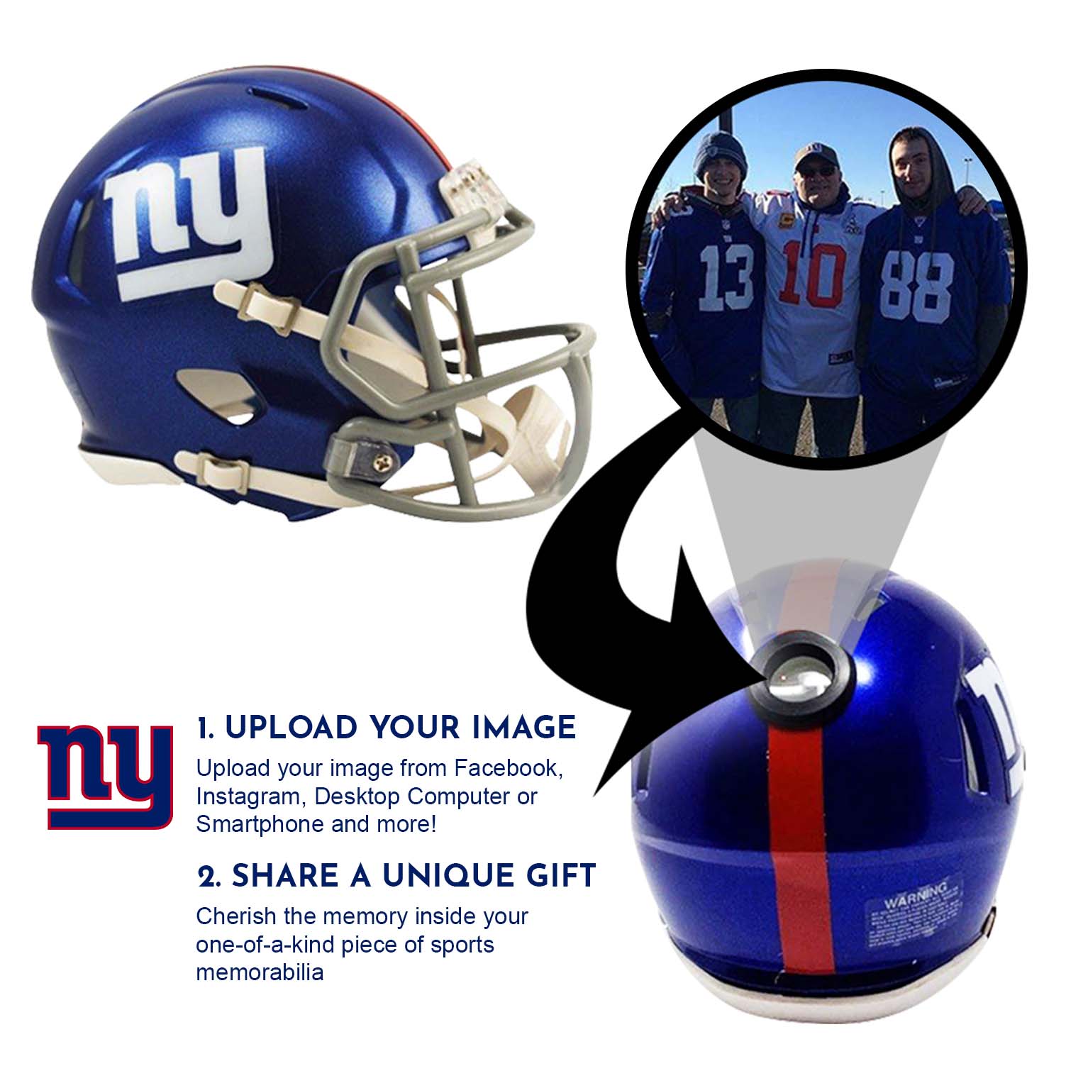 New York Giants NFL Mini Helmet - Picture Inside