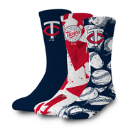 Minnesota Twins Primary 3 Pack Lifestyle Sock