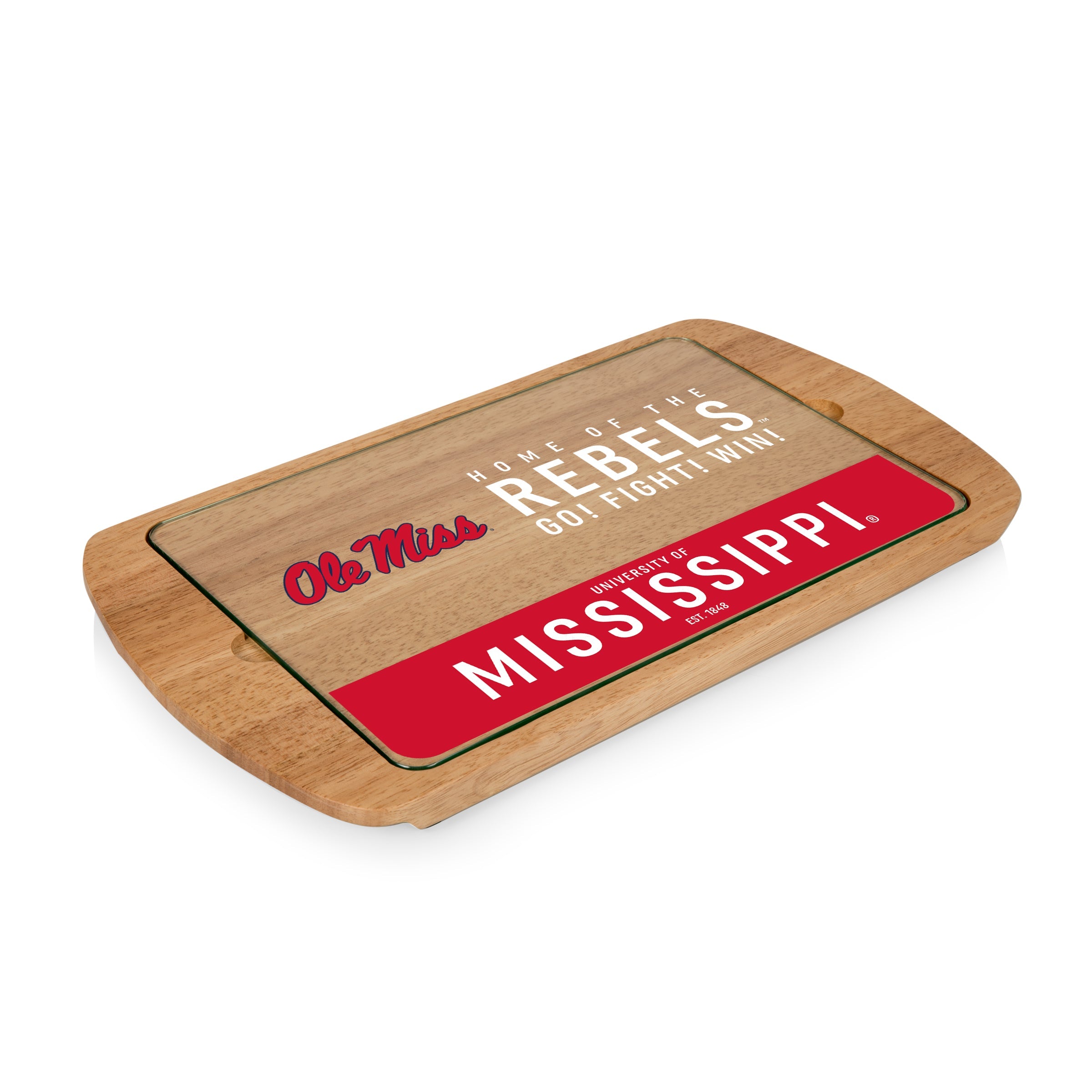 Ole Miss Rebels Billboard Glass Top Serving Tray