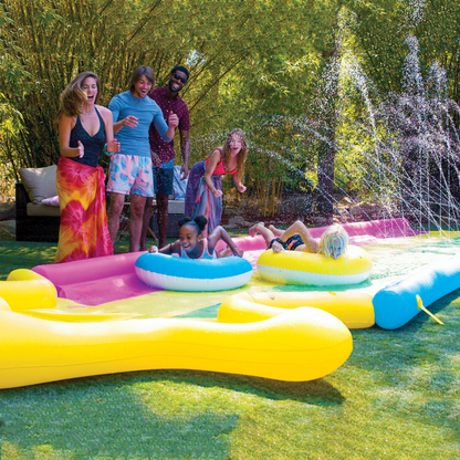 Rainbow Star Super Slide with 2 Inflatable Sleds
