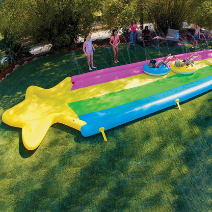 Rainbow Star Super Slide with 2 Inflatable Sleds