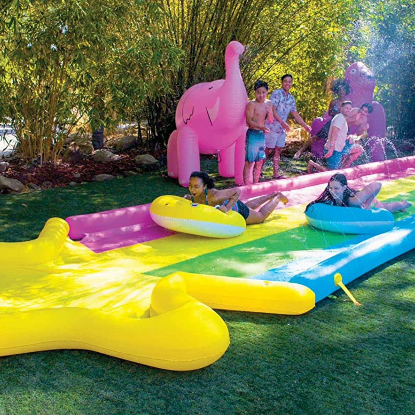 Rainbow Star Super Slide with 2 Inflatable Sleds