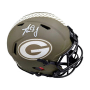 Autographed Green Bay Packers Aaron Jones Full Size Salute To Service Helmet