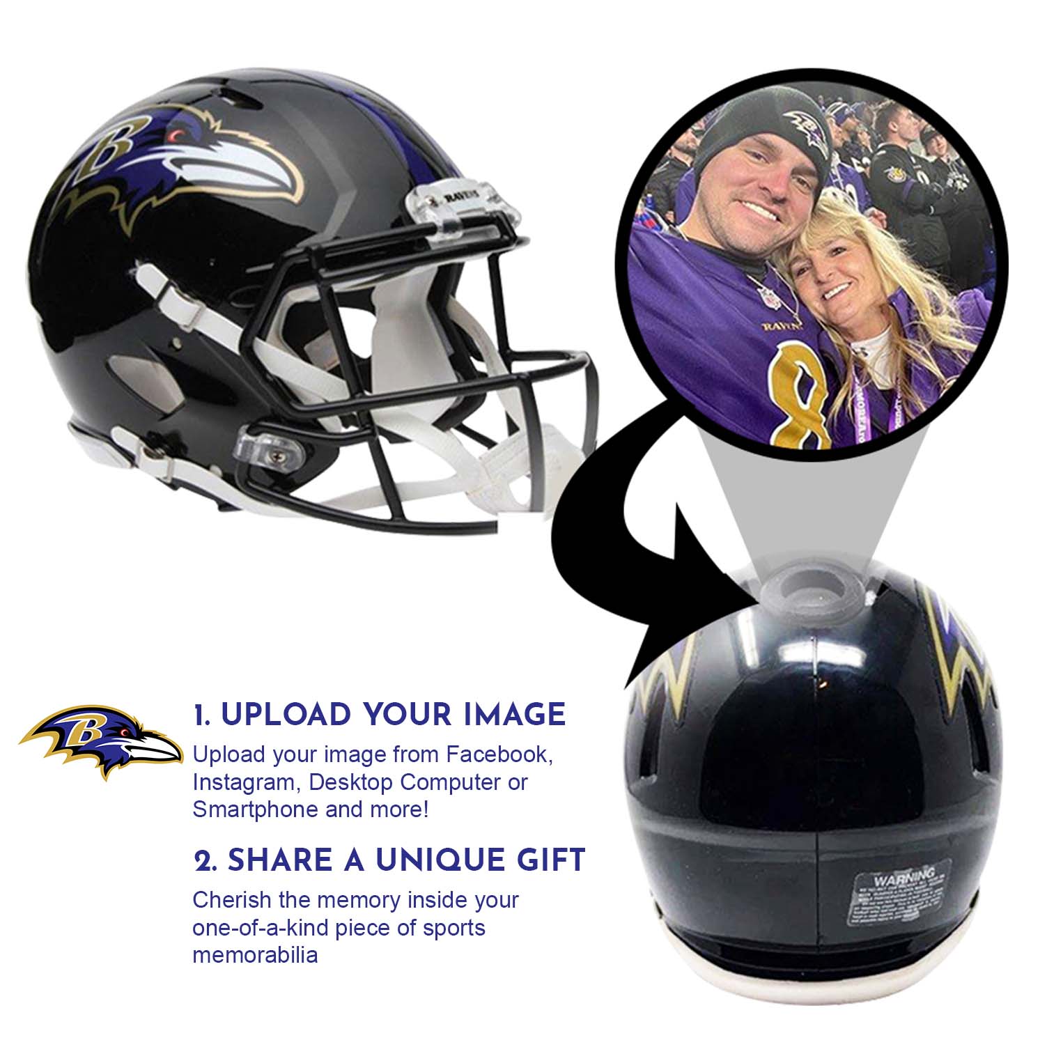 Baltimore Ravens NFL Mini Helmet - Picture Inside
