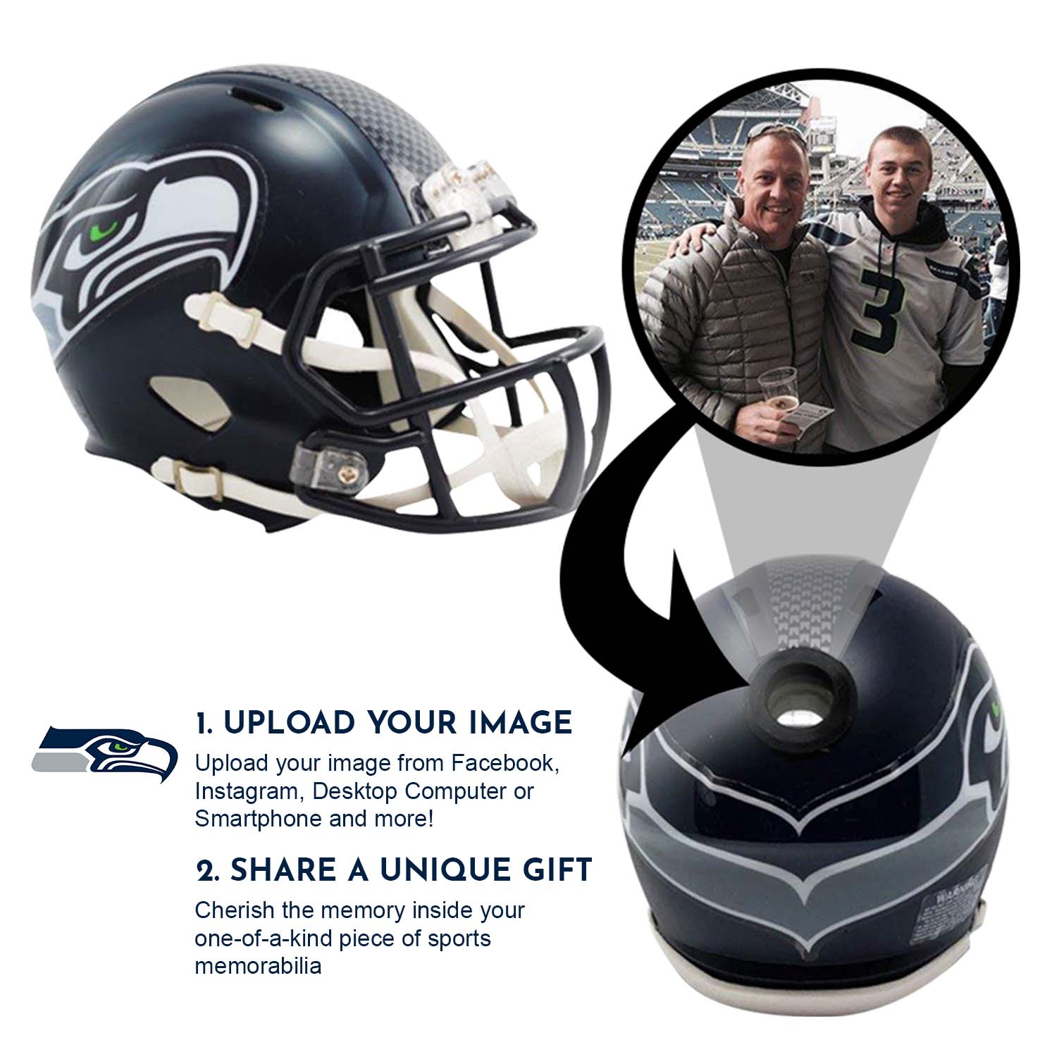 Seattle Seahawks NFL Mini Helmet - Picture Inside